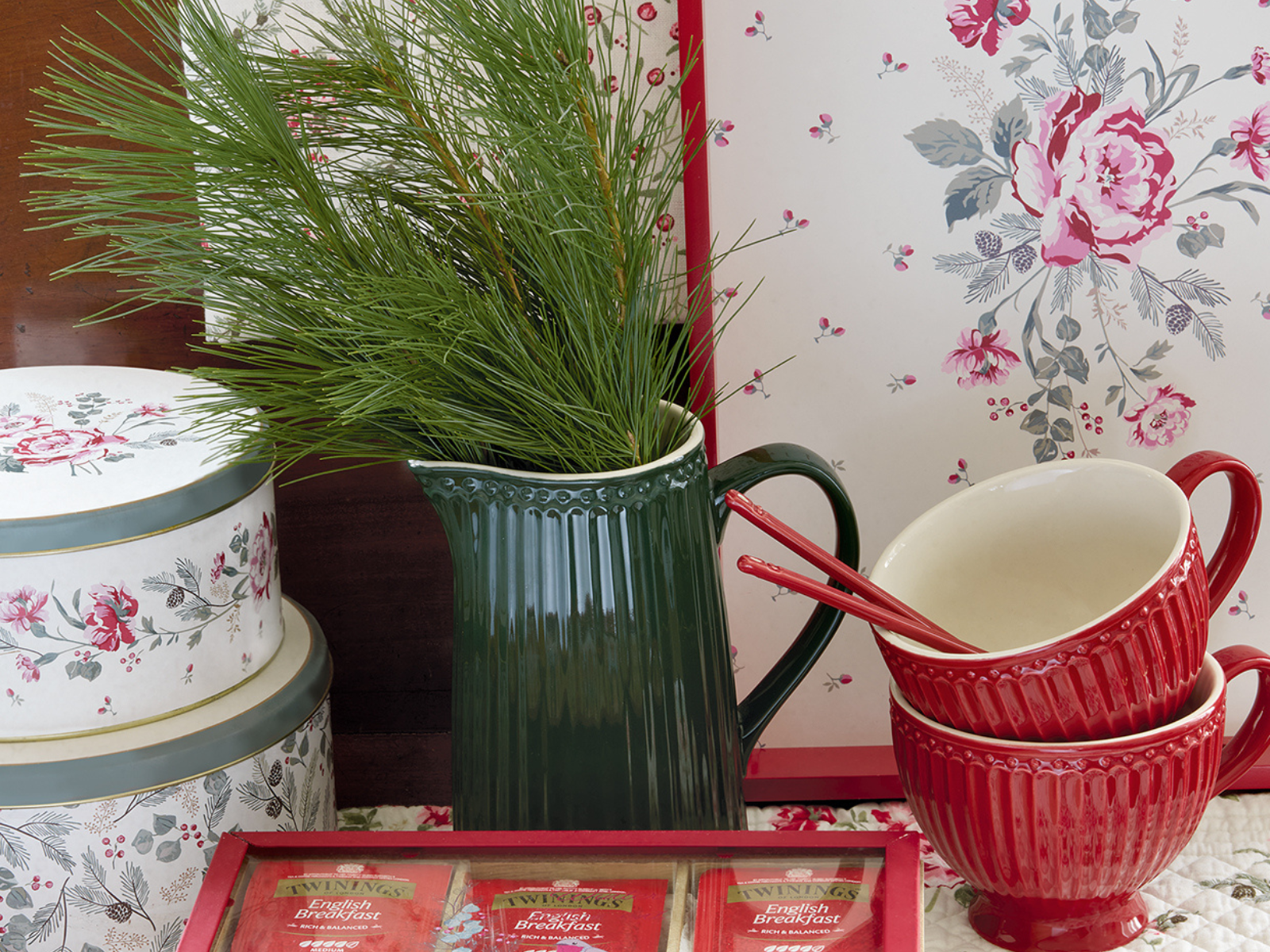 Greengate Alice Mini Latte Cup red 0,1 l Set6 Lifestyle