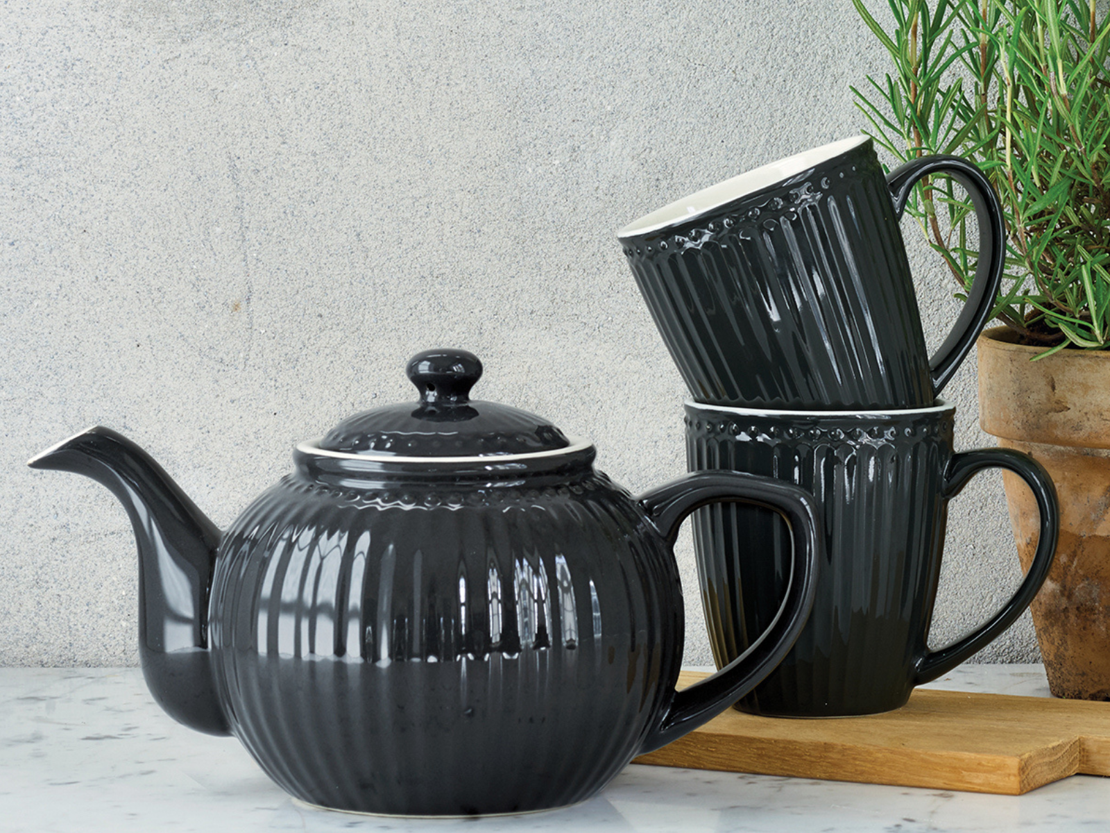 Greengate Alice Frühstücksset dark grey Set6 Lifestyle2