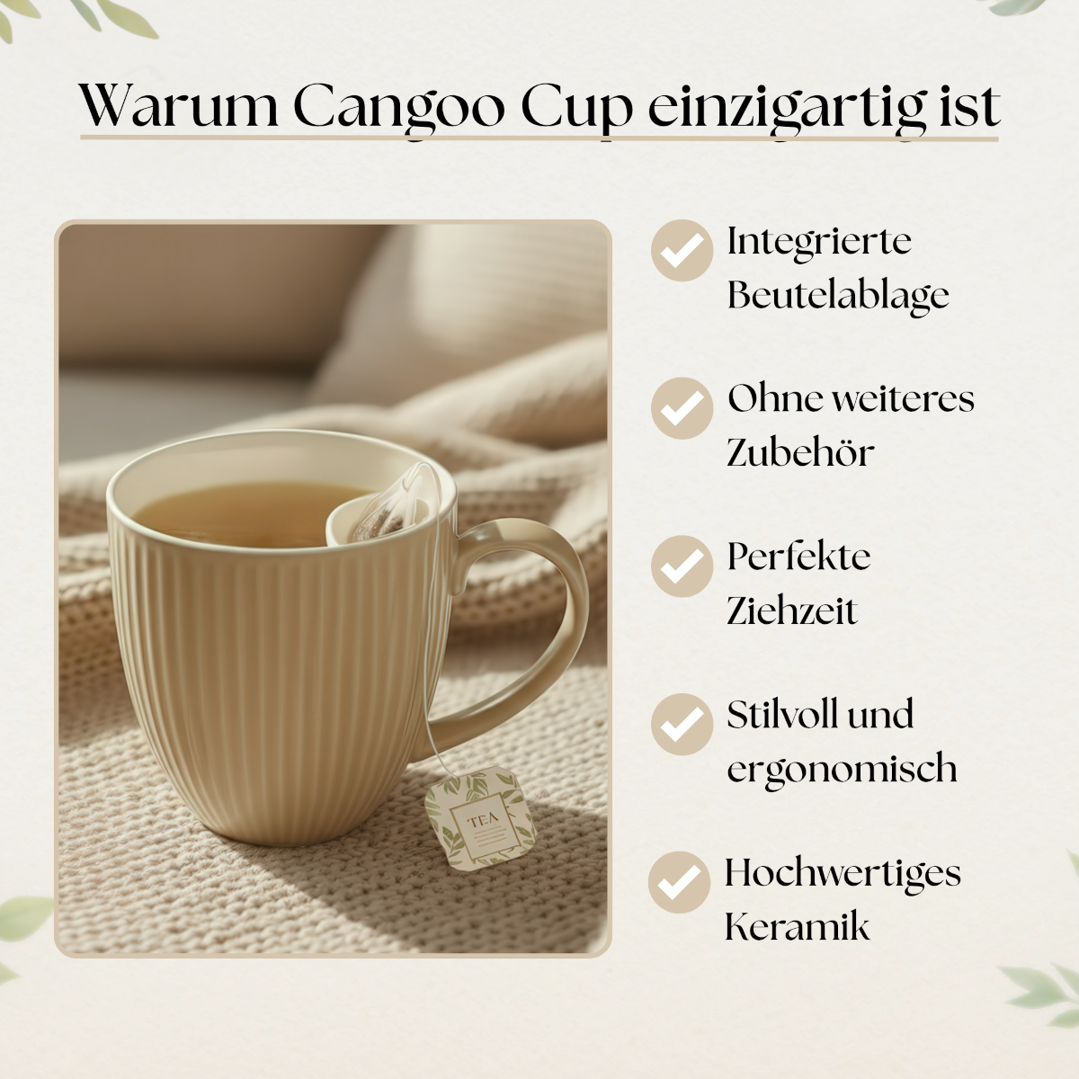 Cangoo Cup® Embossed Beige Teebecher 0,33l Lifestyle 9
