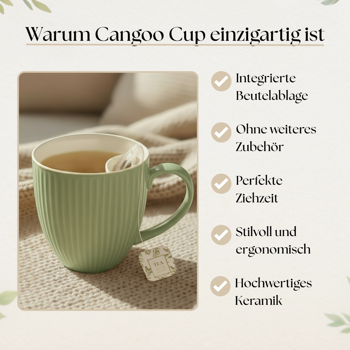 Cangoo Cup® Embossed Green Teebecher 0,33l Lifestyle 9