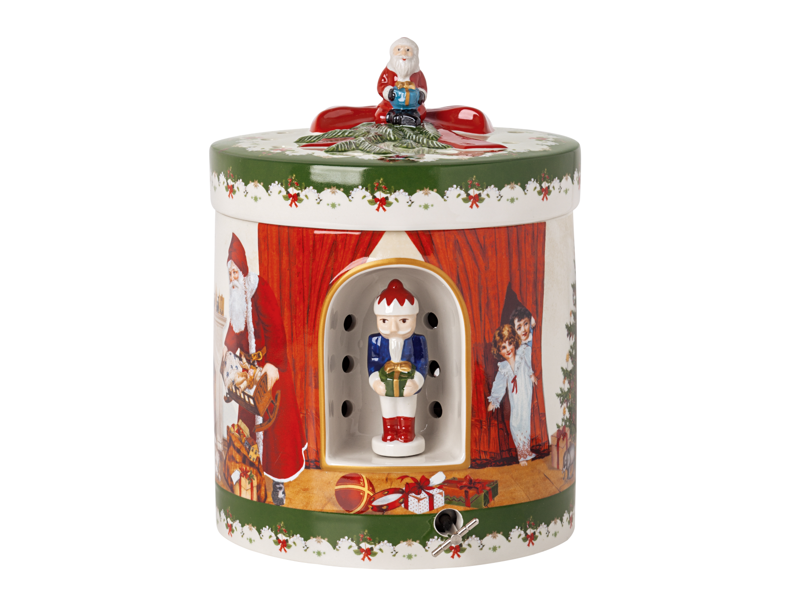 Villeroy & Boch Christmas Toys Spieluhr Paket rund Santa b.Gesch. Freisteller 1