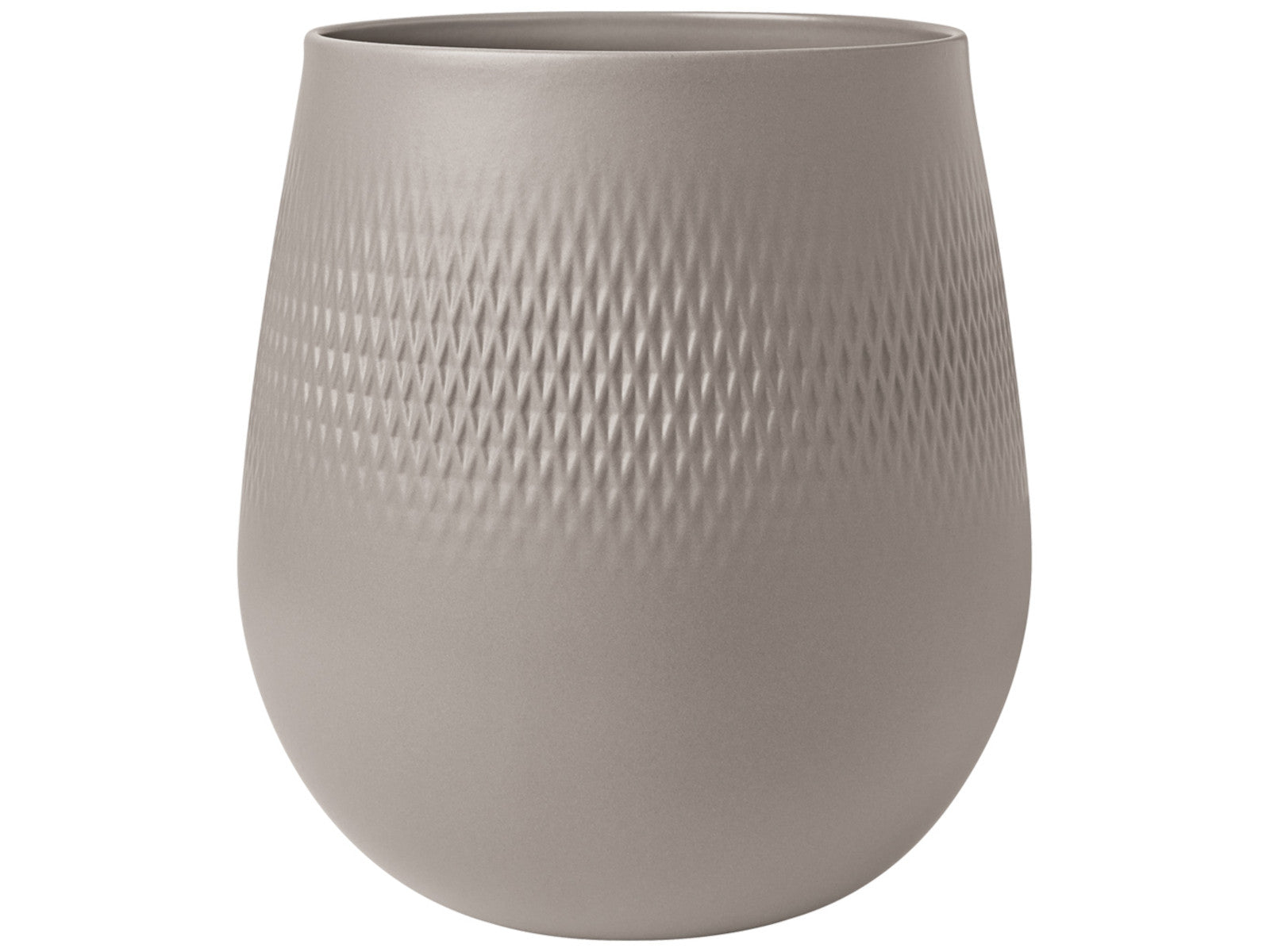 Villeroy & Boch Manufacture Collier taupe Vase Carre gross 23 cm Freisteller