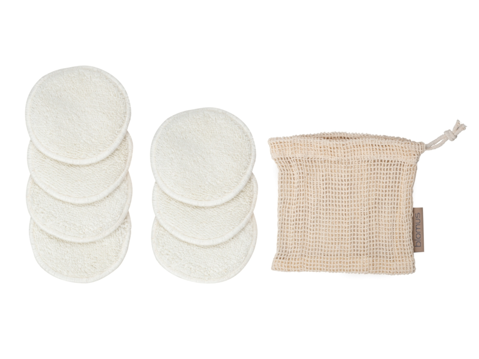 Blomus ASEA Abschminkpads mit Wäschenetz moonbeam 7tlg Freisteller