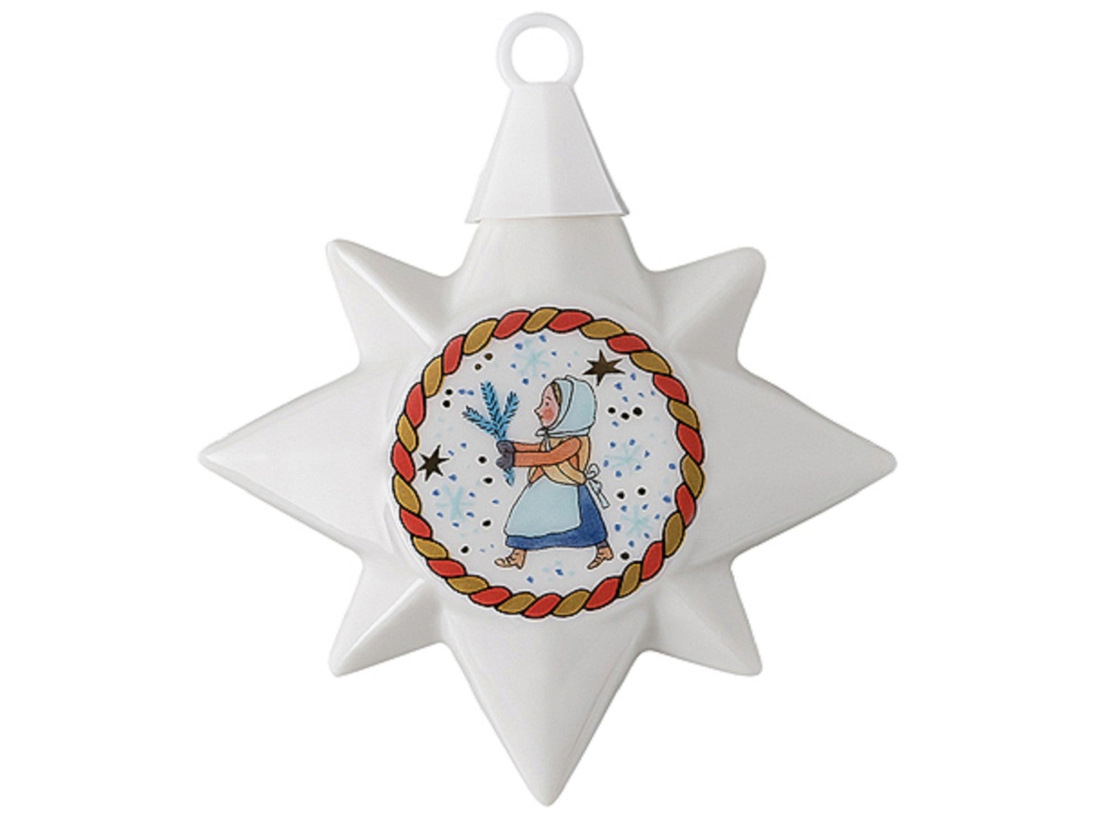 Hutschenreuther Sammelserie21 Mädchen m Zweig Porzellan-Ministern Freisteller 1