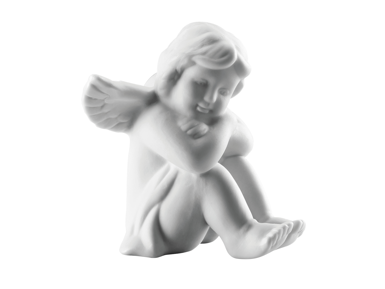 Rosenthal Engel sitzend klein weiss matt Freisteller 2