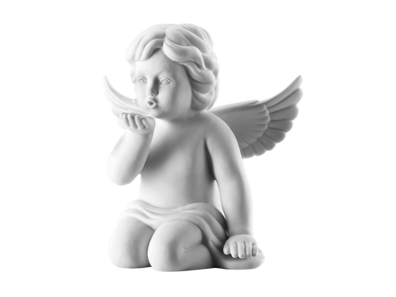 Rosenthal Engel groß Weiss matt Engel Handkuss 14 cm Freisteller