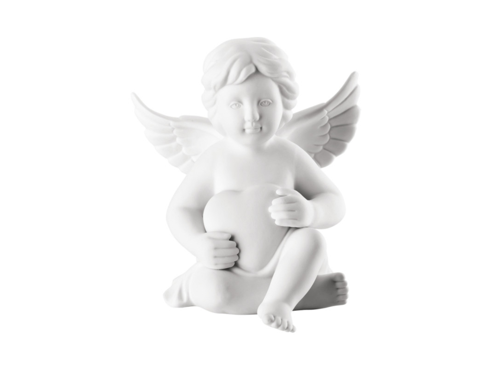Rosenthal Engel mittel Weiss matt Engel mit Herz 10 cm Freisteller 1