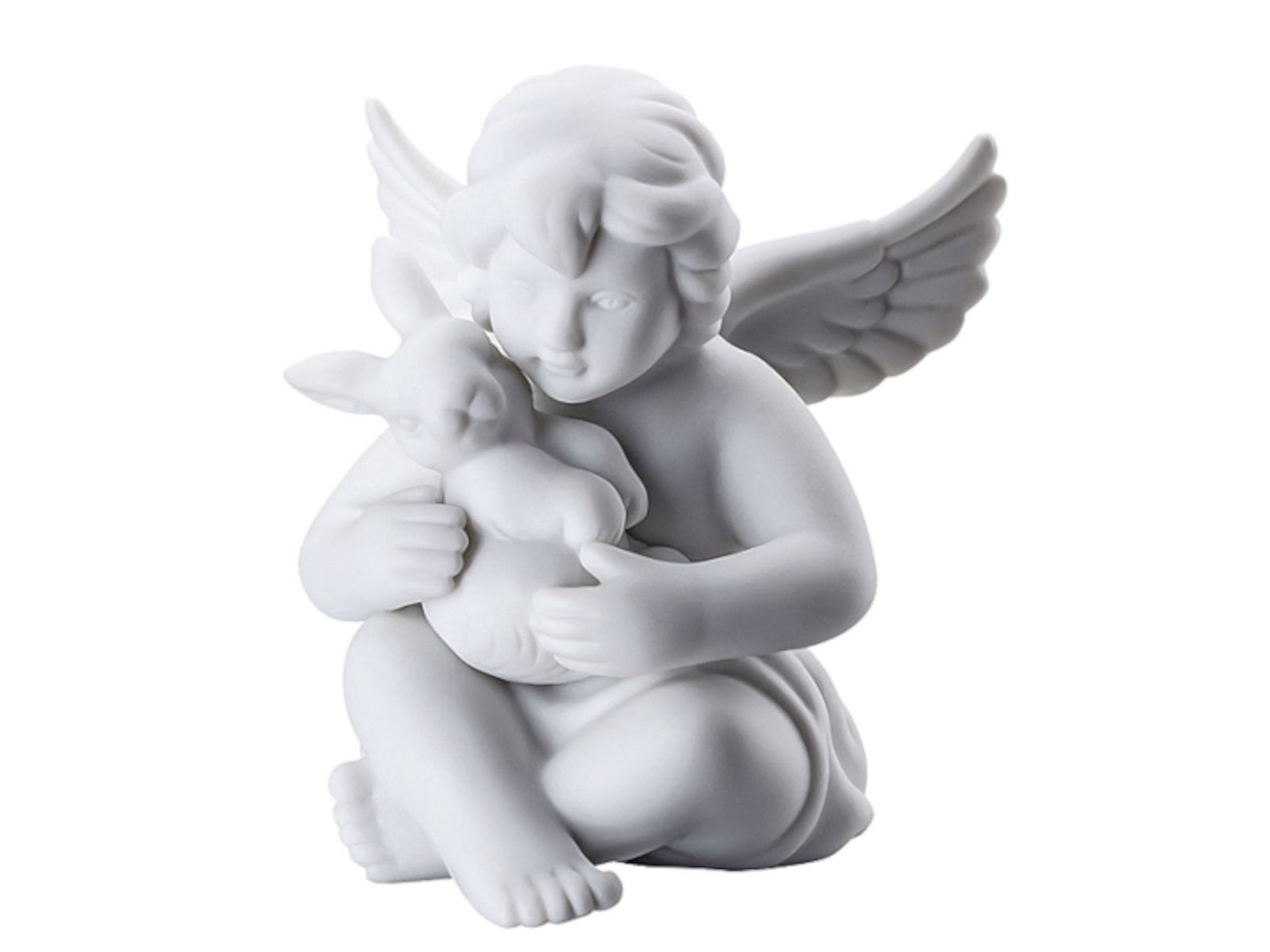 Rosenthal Engel mit Hase klein weiss matt 6,5 cm Freisteller 1
