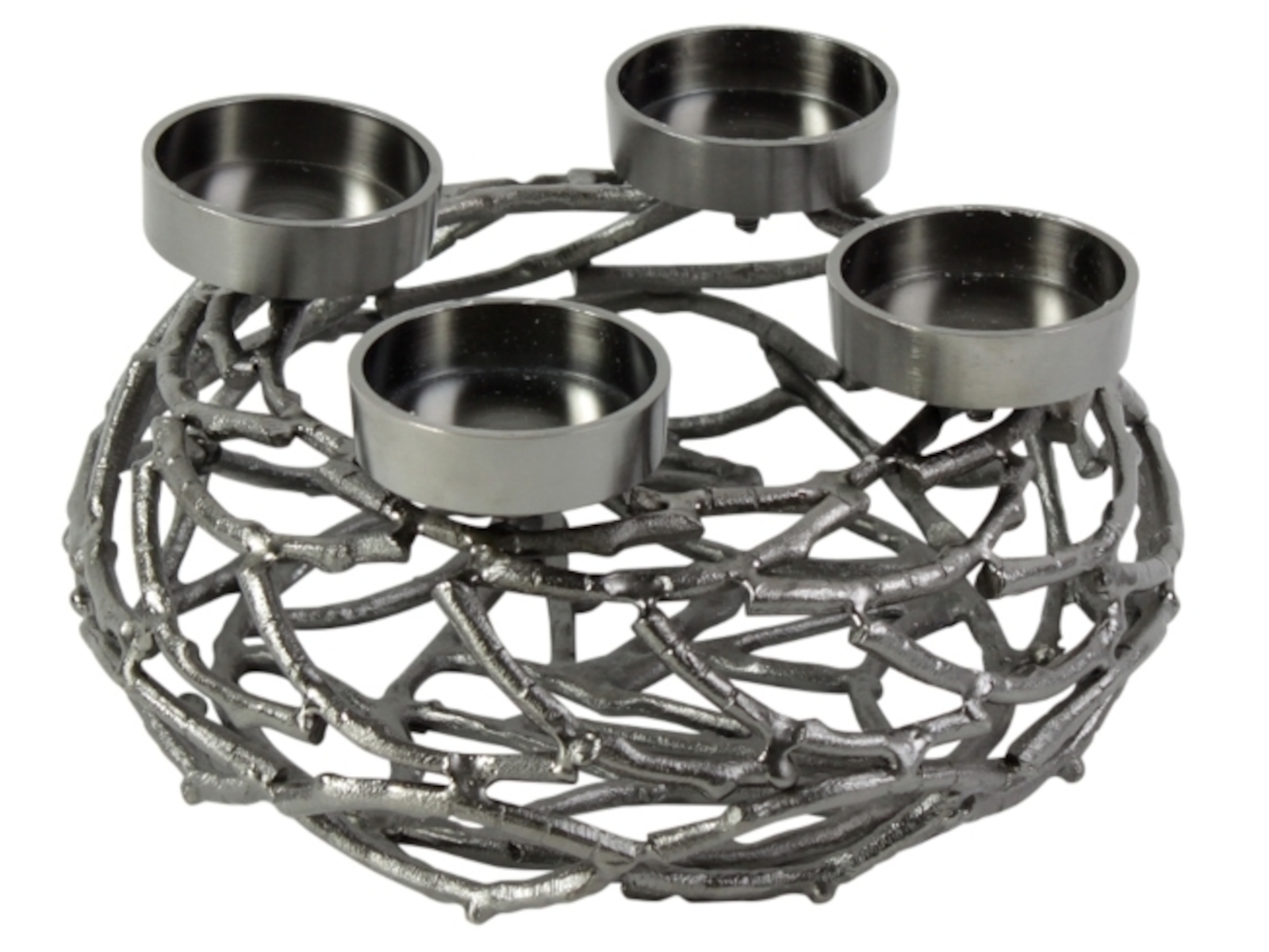 Werner Voß GmbH Kranz Äste mit 4 Kerzenhaltern schwarz 27 x 13 cm Freisteller