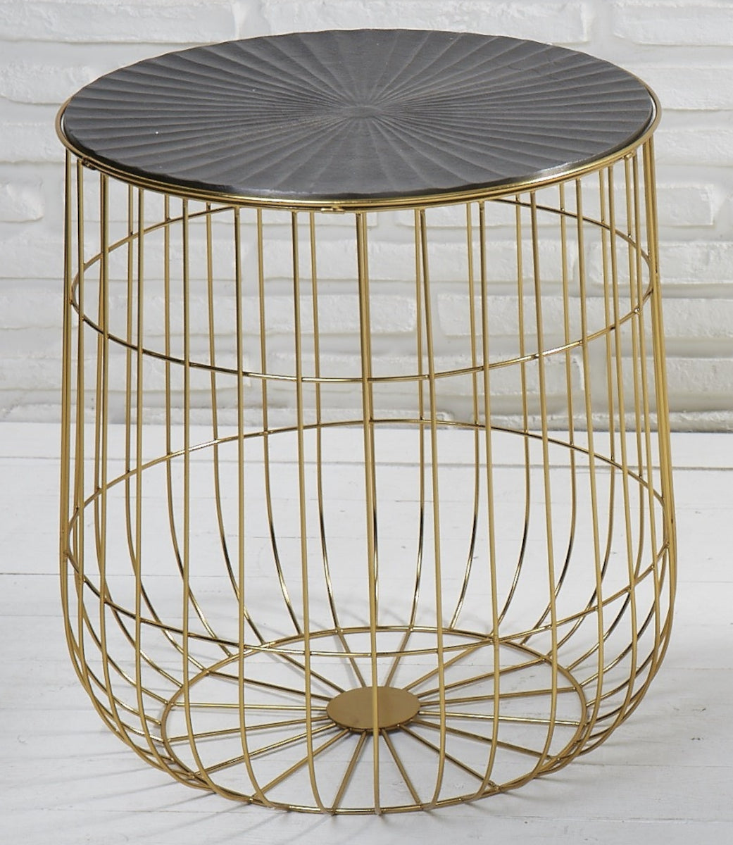 La Casa di Caesar Couchtisch rund Korb messing 40 cm