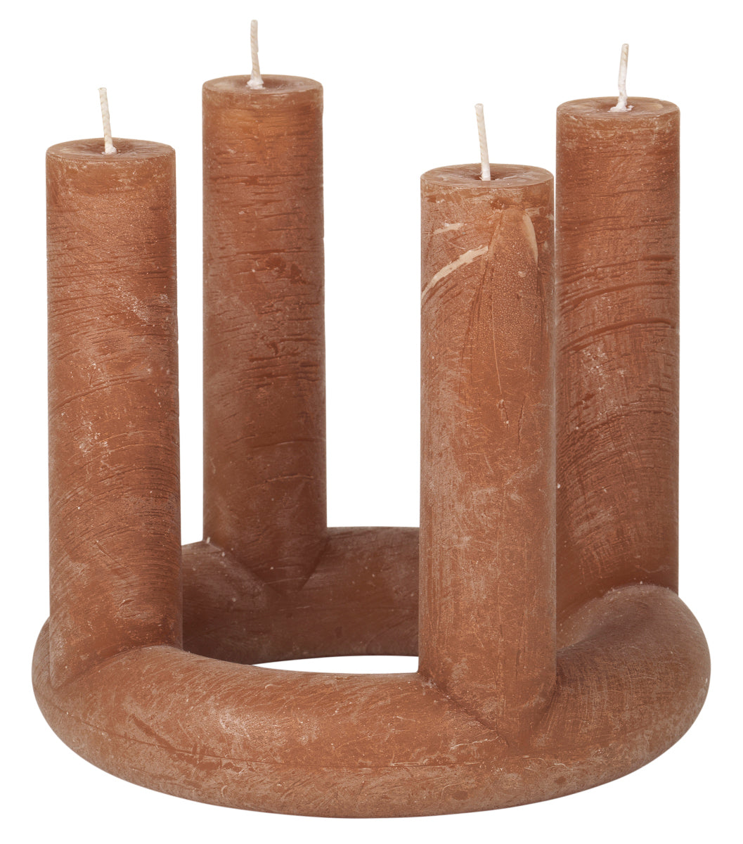 Broste Copenhagen Lucille Skulptur-Kerze indian tan 18cm Freisteller