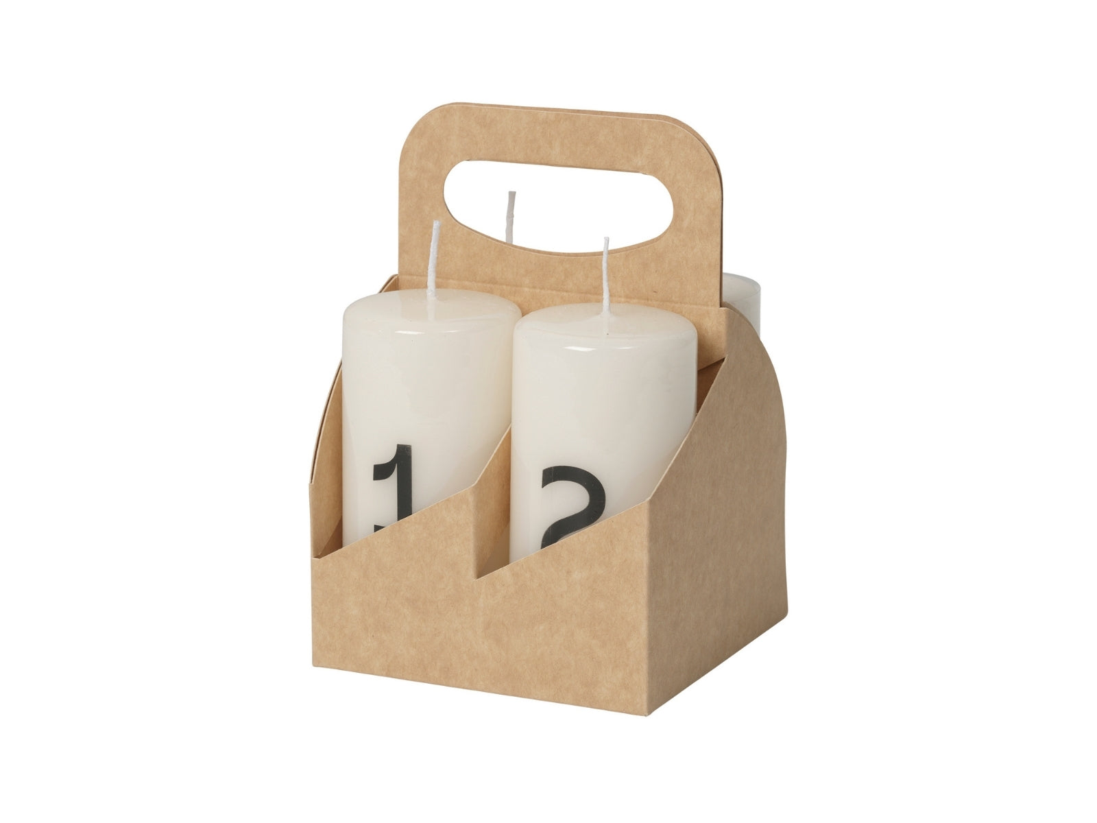 Broste Copenhagen Advent glänzendes Kalenderlicht white/black 10cm Set4 - Produktbild 2