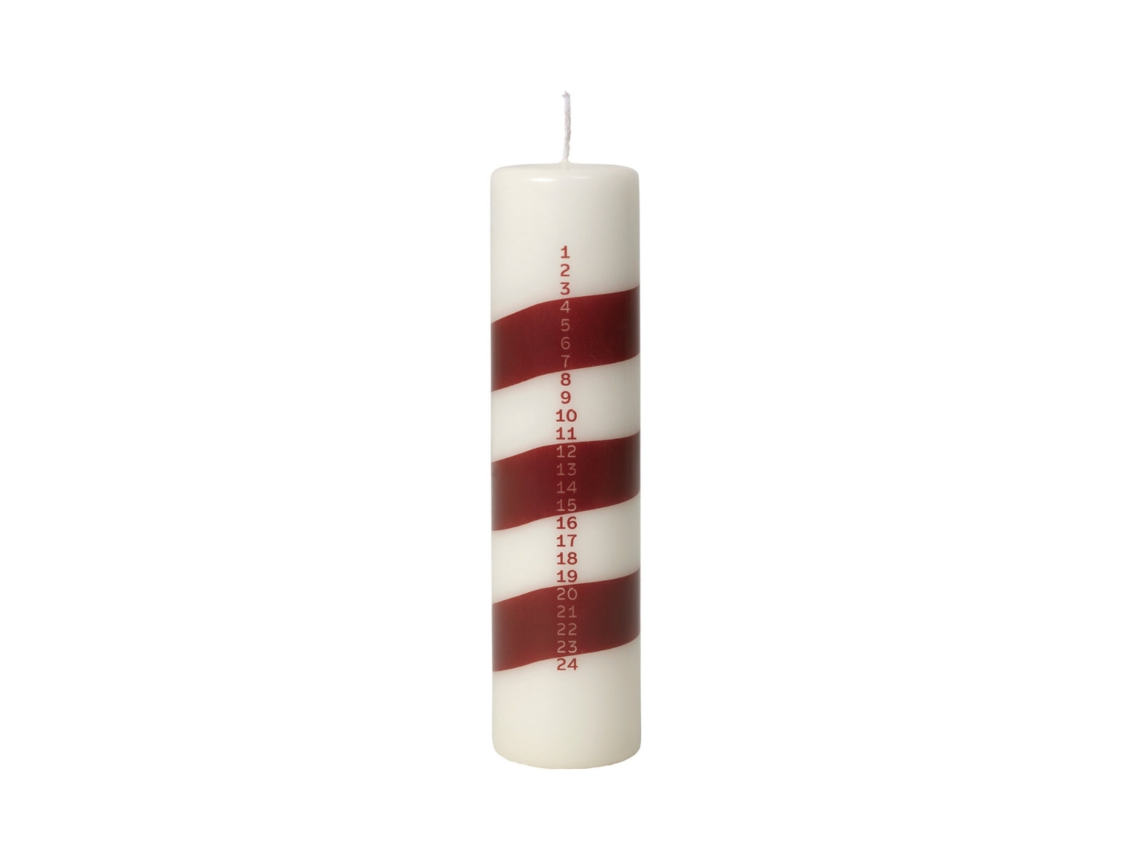 Broste Copenhagen Linea Kalenderlicht off white/burgundy 20cm - Produktbild 1