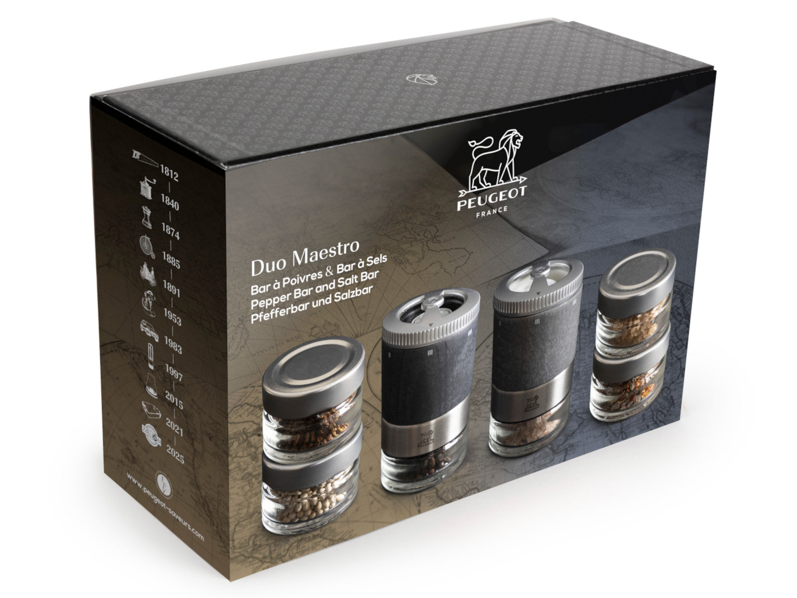 PEUGEOT MAESTRO DUO Pfefferbar und Salzbar 6tlg Freisteller 2