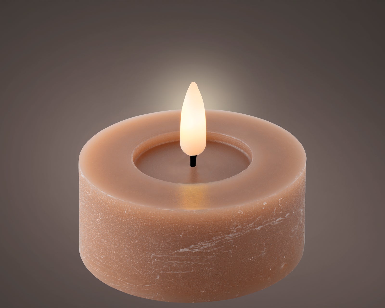 Lumineo LED Teelicht Wachs hellbraun/warmweiss 3cm