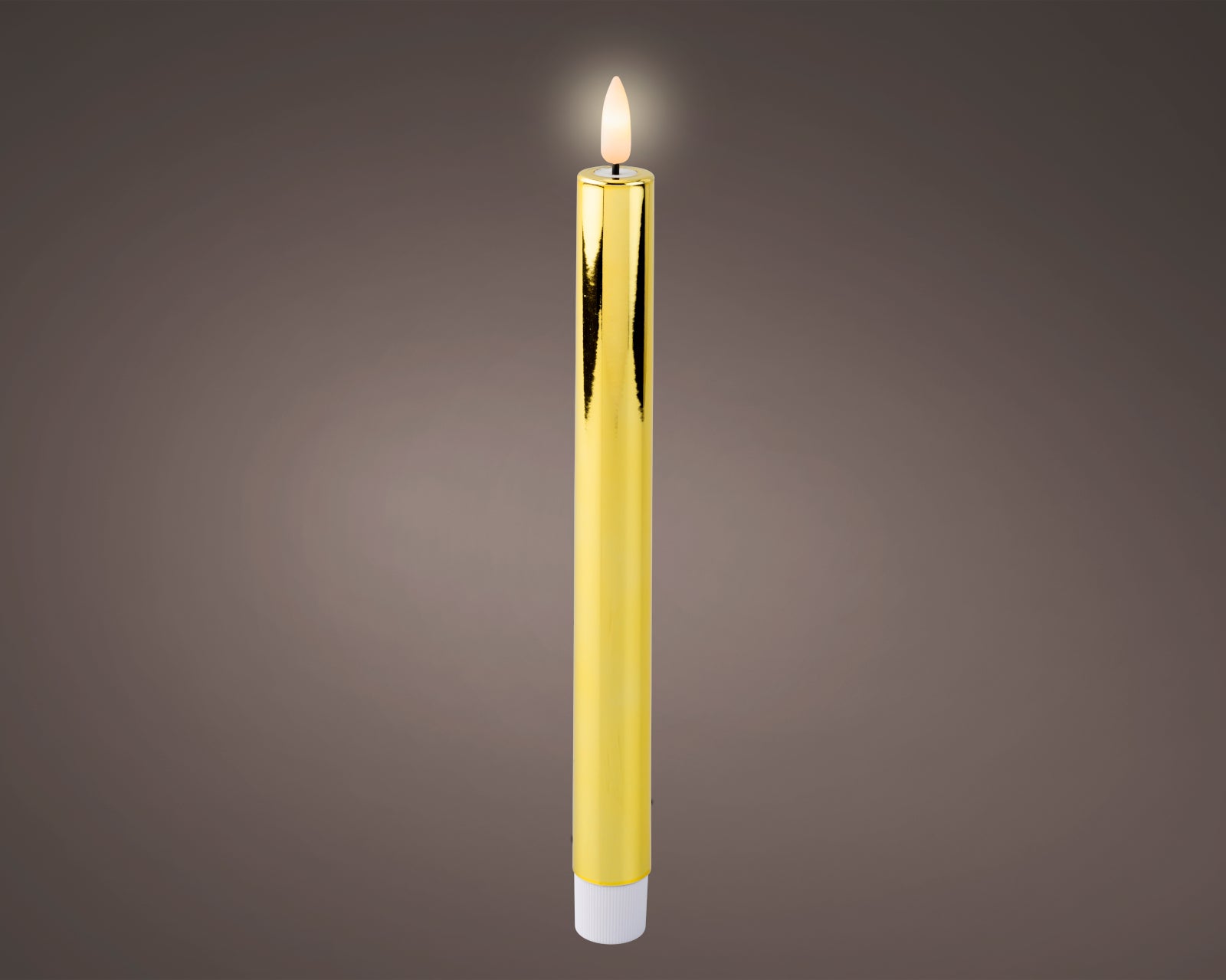 Lumineo LED Spitzkerze gold/warmes weiss 24,5cm Set2