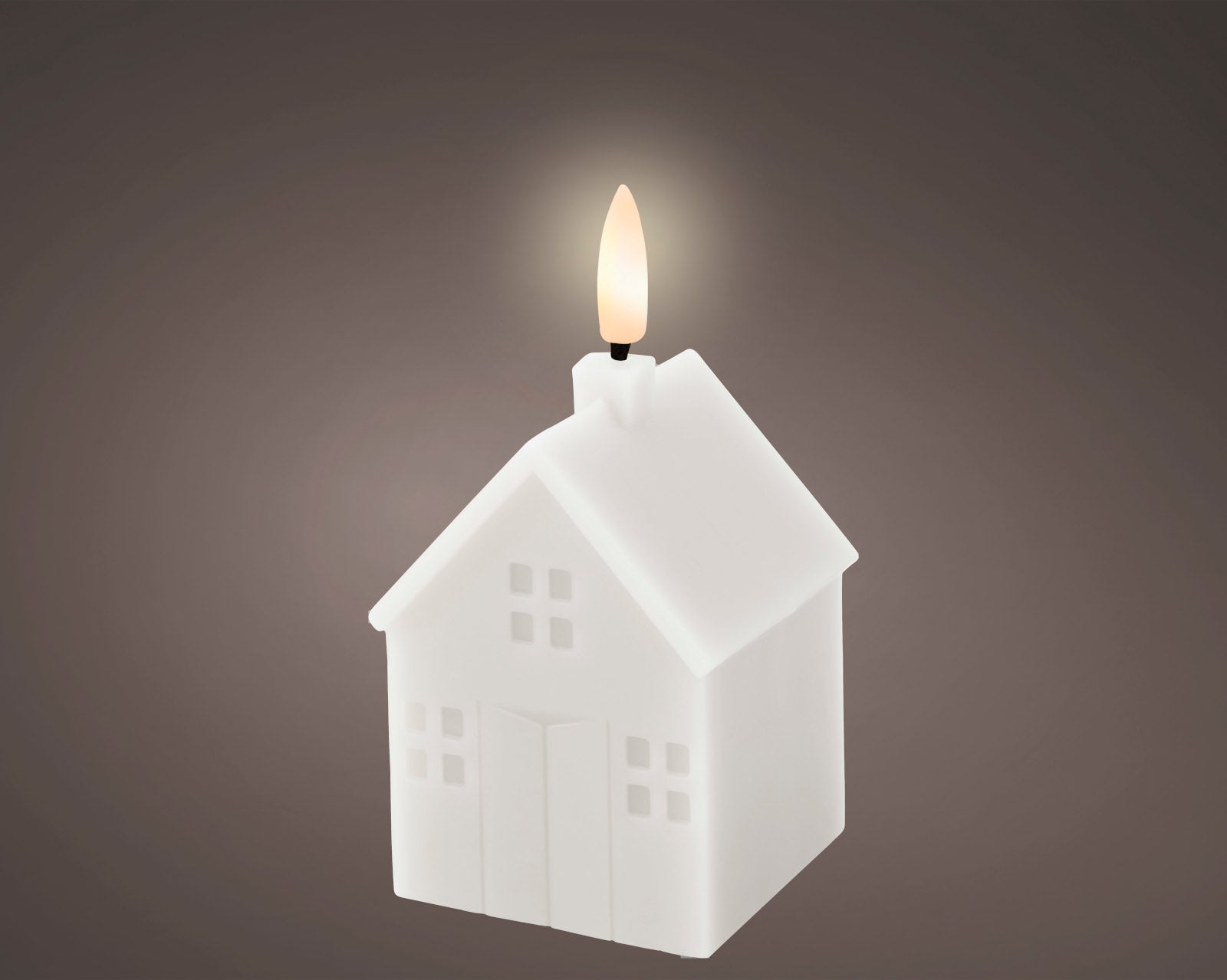 Lumineo LED Kerze Wachs weiss/ warmes weiss 11,3cm