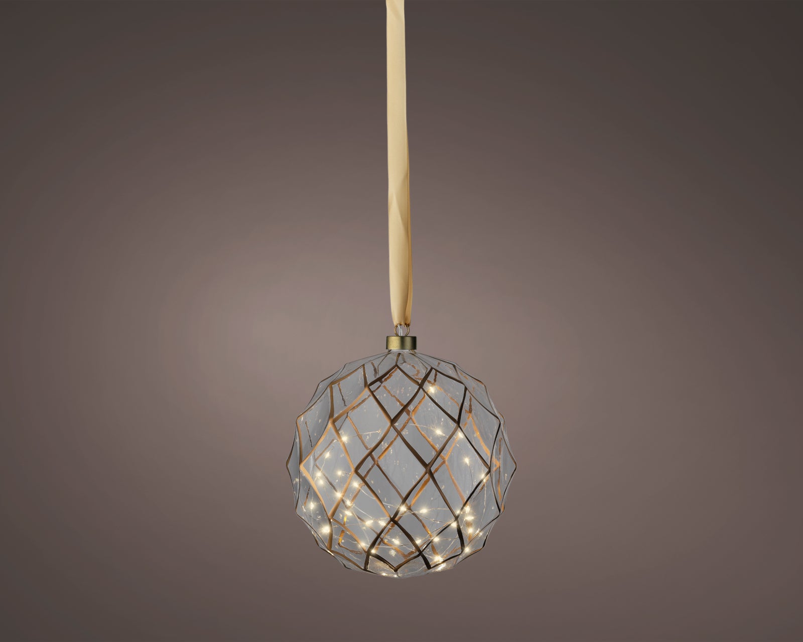 Lumineo LED Kugel klar/ warmes weiss 20cm