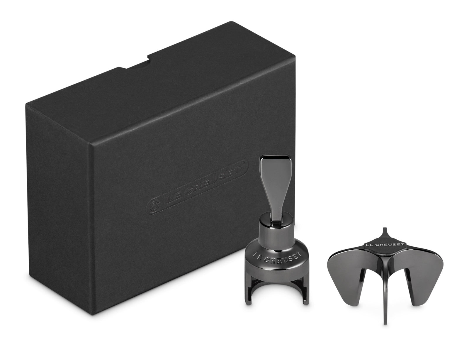 Le Creuset Sektöffner und Sektverschluss-Set schwarz 2tlg Freisteller 3