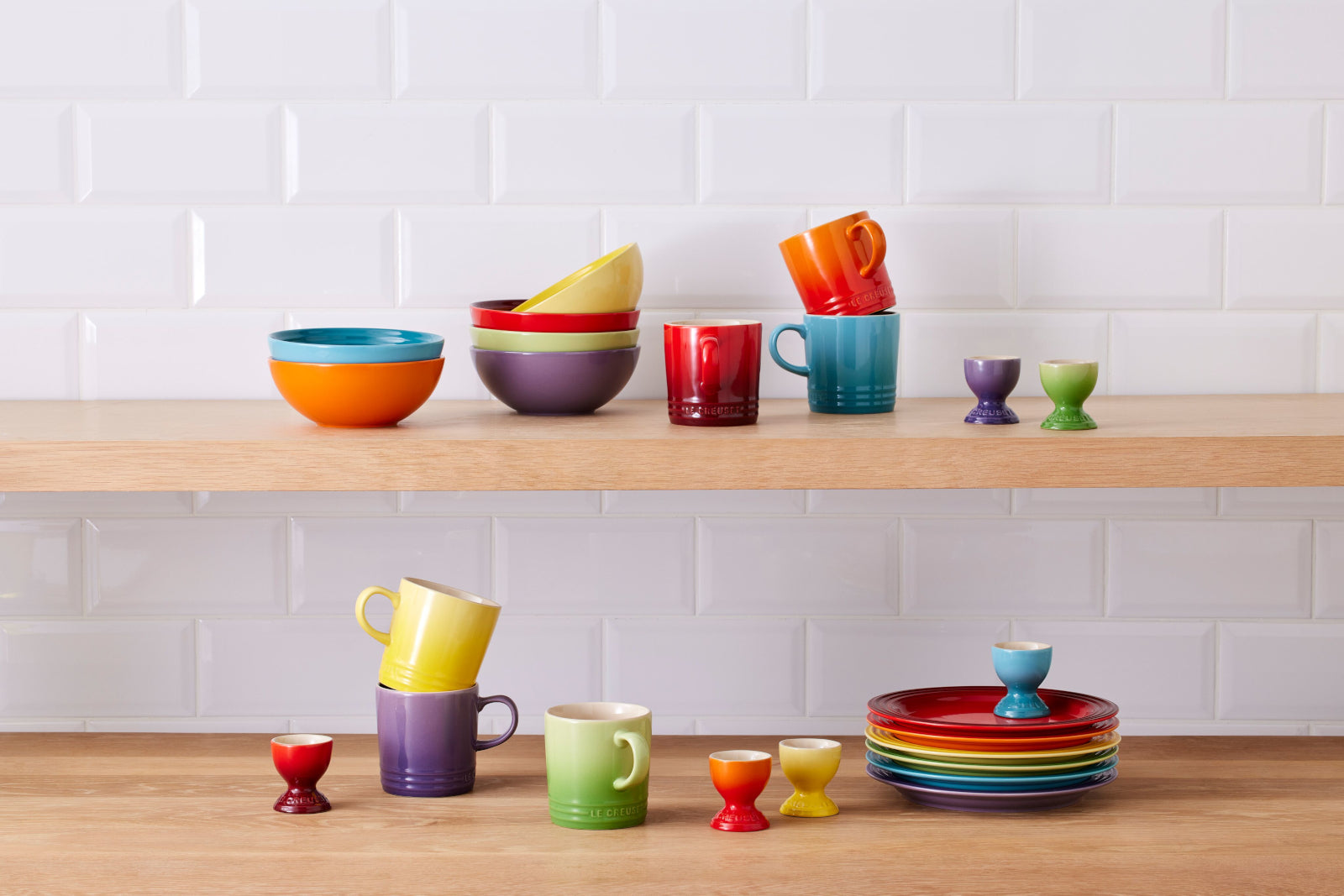 Le Creuset Regenbogen Eierbecher Set 6tlg Lifestyle 2