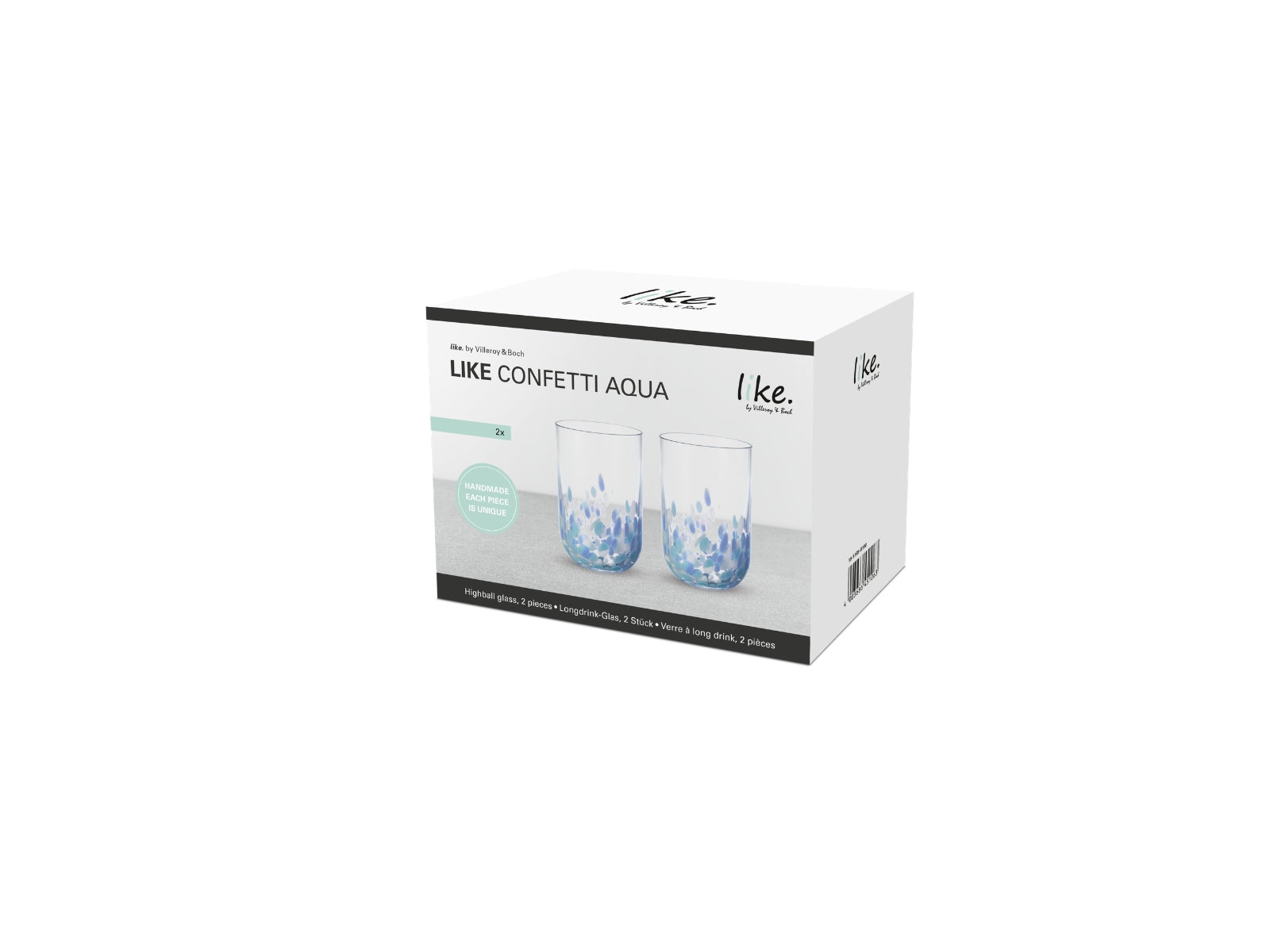 like. by Villeroy & Boch Like Confetti Aqua Longdrinkglas 0,3l 2erSet - Produktbild 2