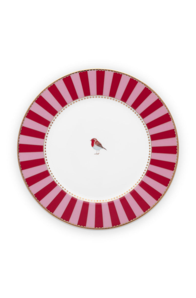 PIP STUDIO Love Birds Brotteller Stripes  rot-pink 17cm