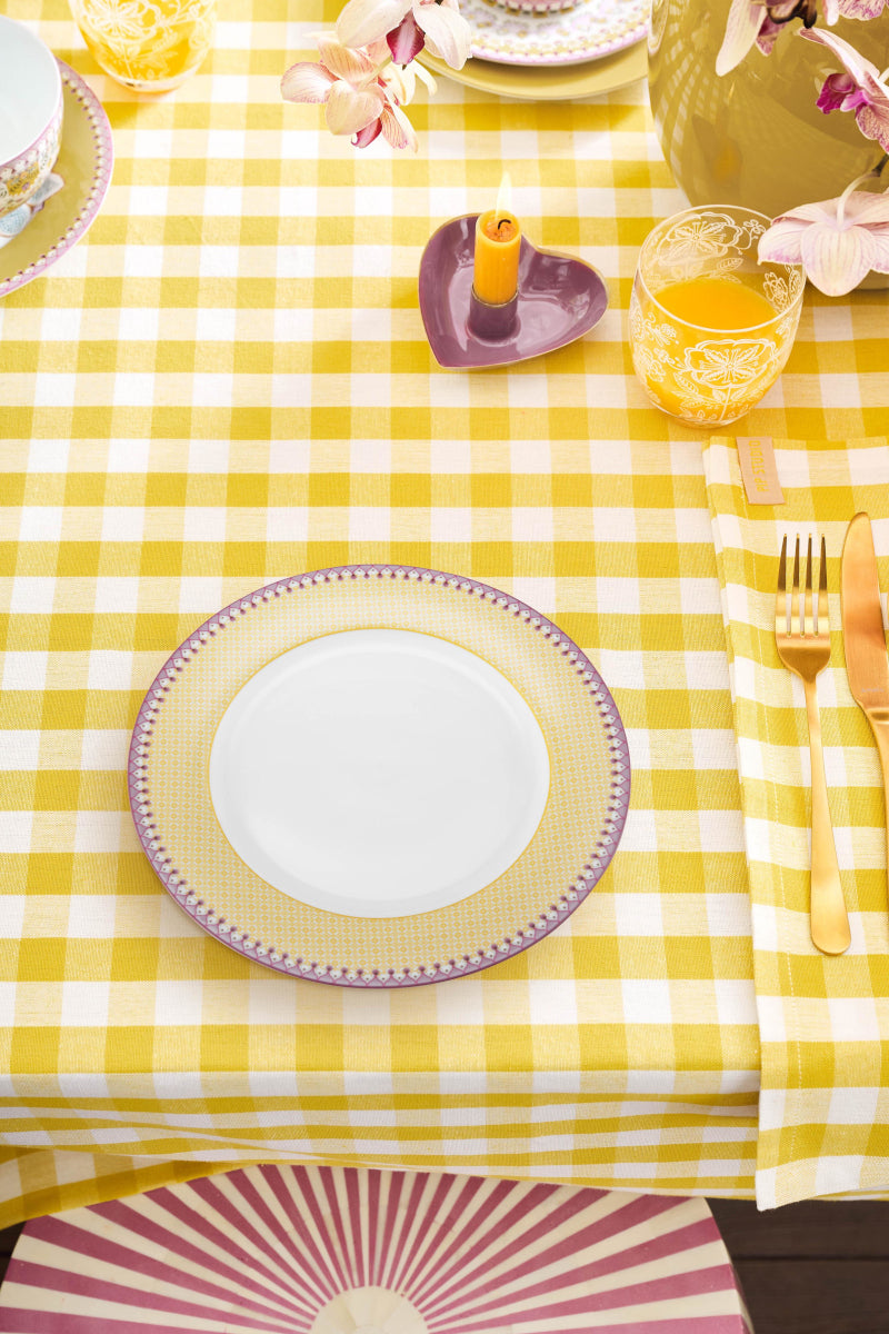 PIP STUDIO Lily&Lotus Tiles Yellow Speiseteller 26,5cm Lifestyle1