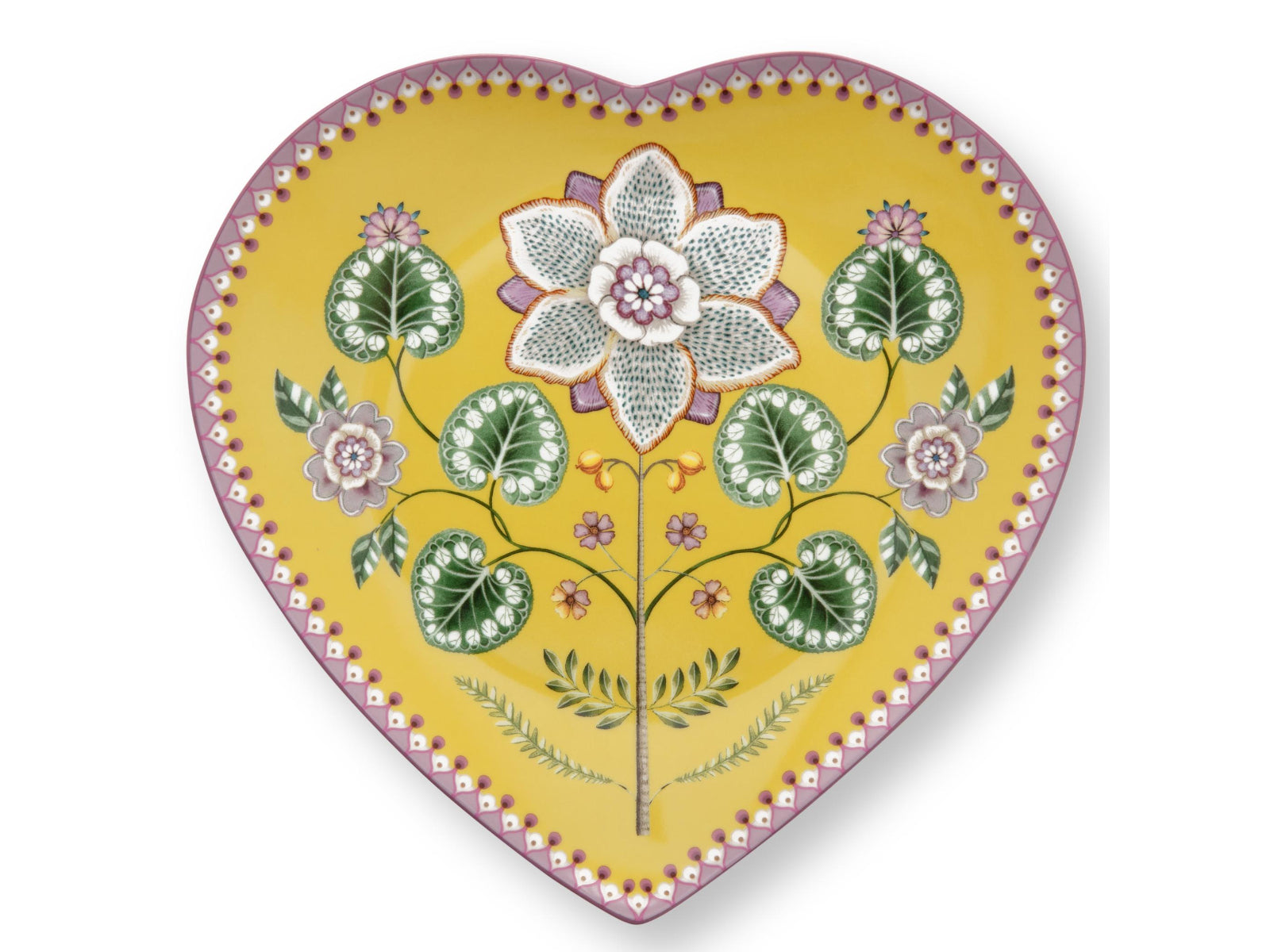 PIP STUDIO Lily&Lotus Yellow Herzformteller 21,5cm Set2 Freisteller3