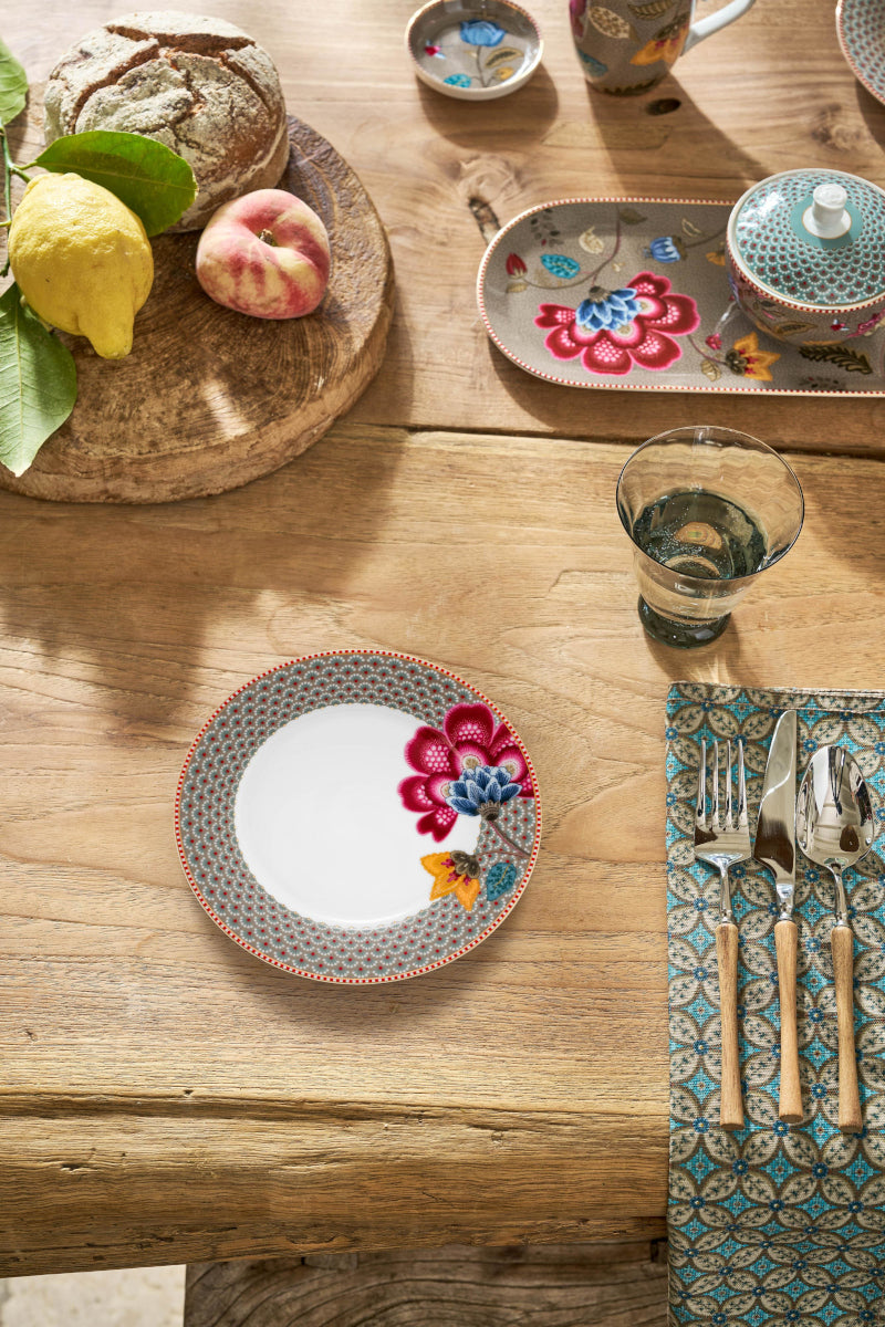 PIP STUDIO Blooming Tales Khaki Frühstücksteller 21cm Lifestyle1