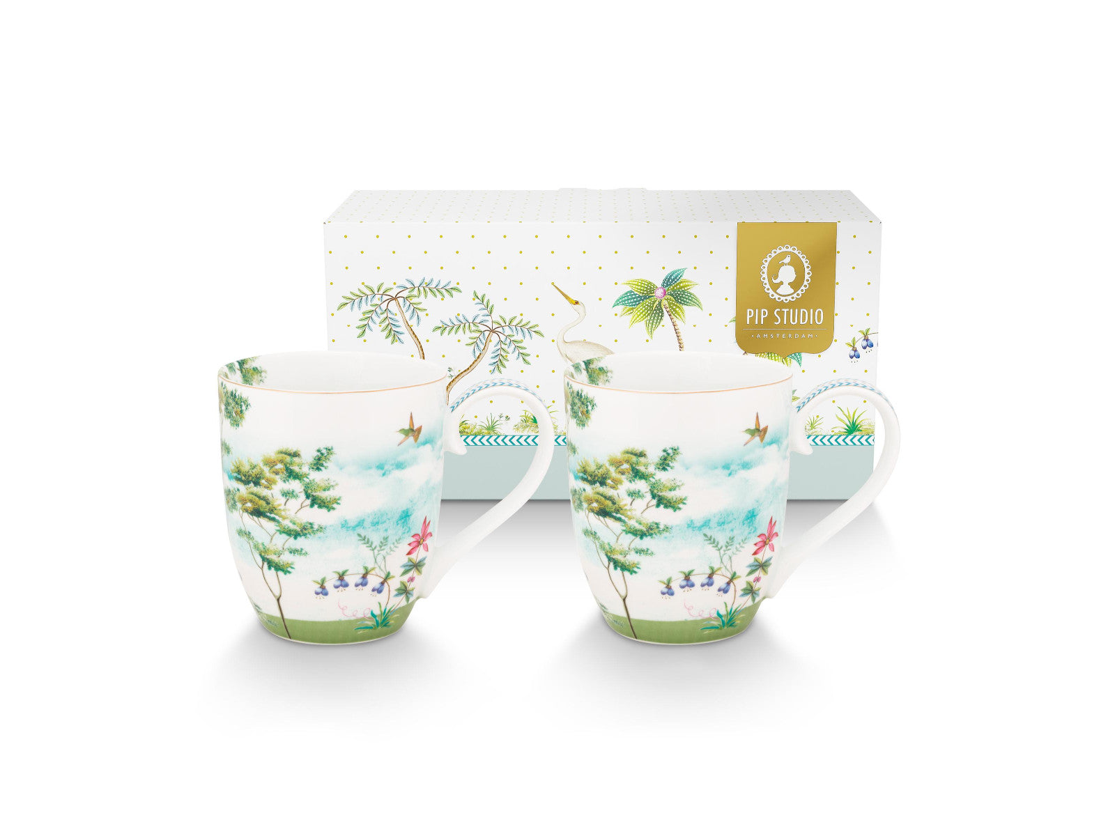 PIP STUDIO Jolie Heron Becher XL 450ml Set2 Freisteller 1