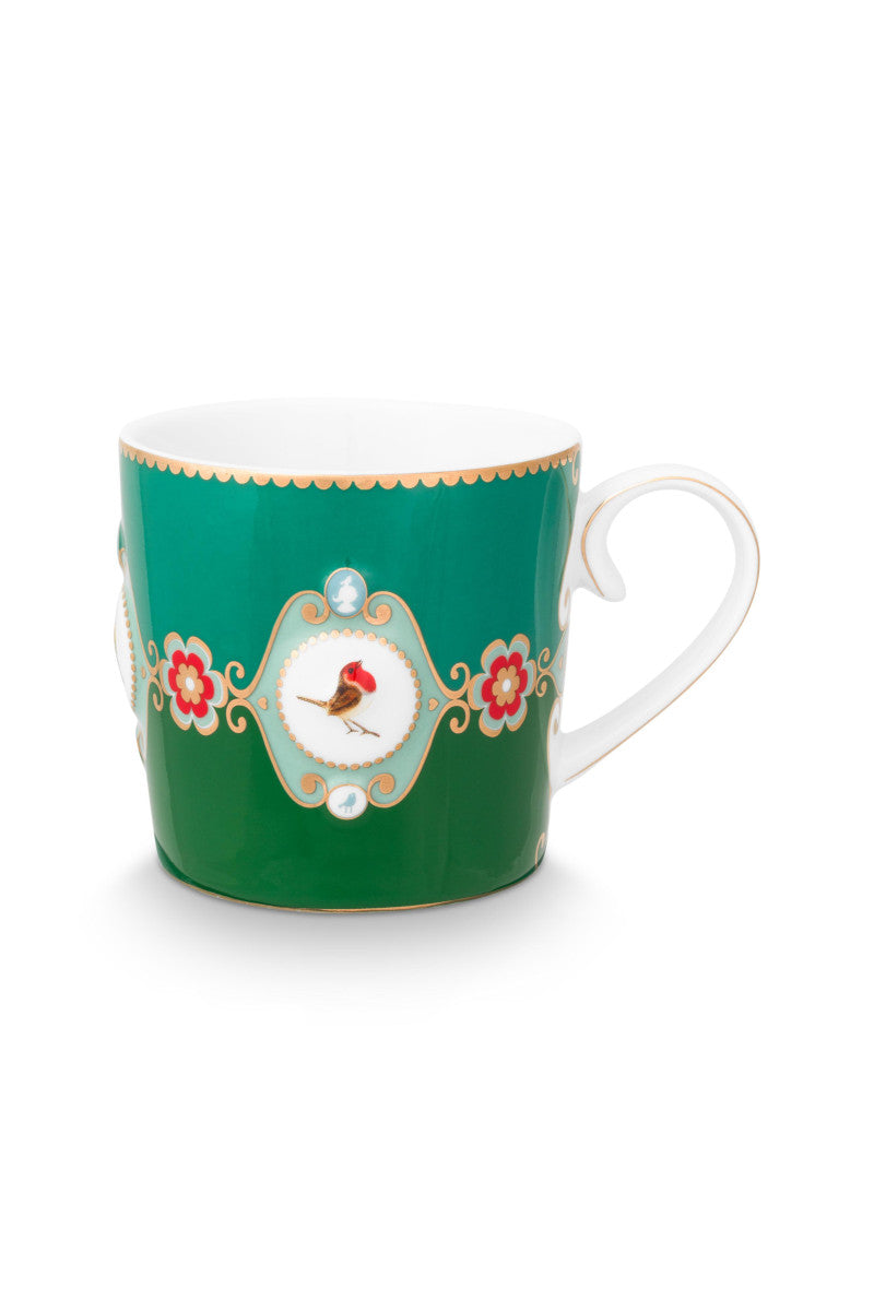 PIP STUDIO Love Birds Medallion Tasse grün 150ml