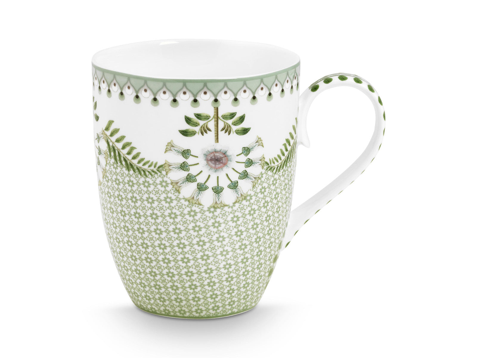PIP STUDIO Lily&Lotus Tiles Light Green Becher Large 350ml Freisteller 1