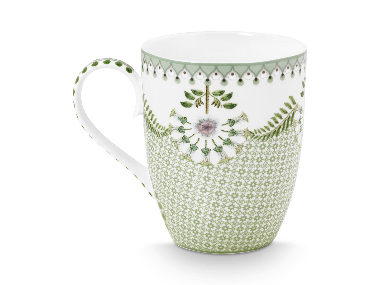 PIP STUDIO Lily&Lotus Tiles Light Green Becher Large 350ml Freisteller 2