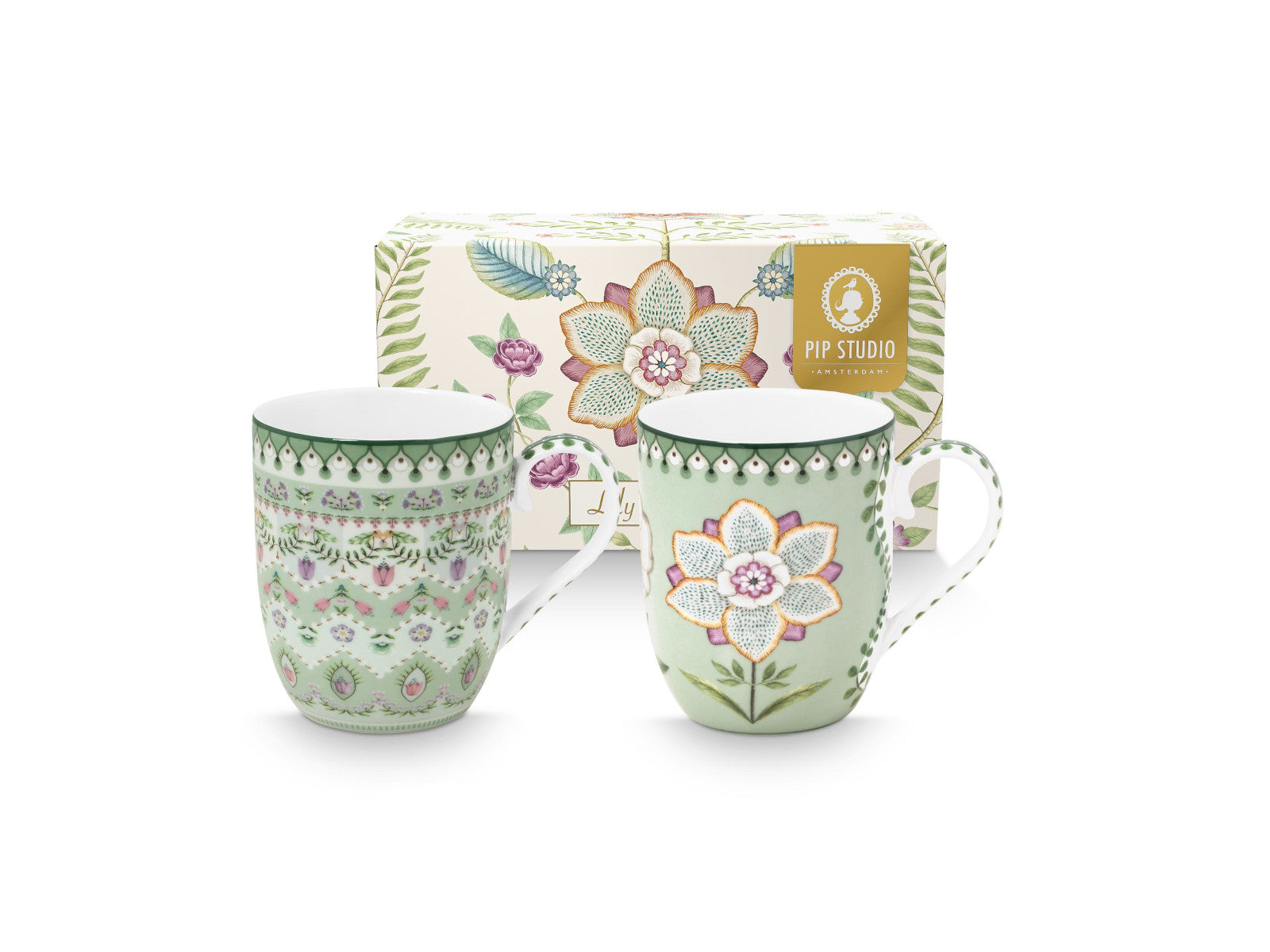 PIP STUDIO Lily&Lotus Light Green Becher Small 145ml Set2 Freisteller 