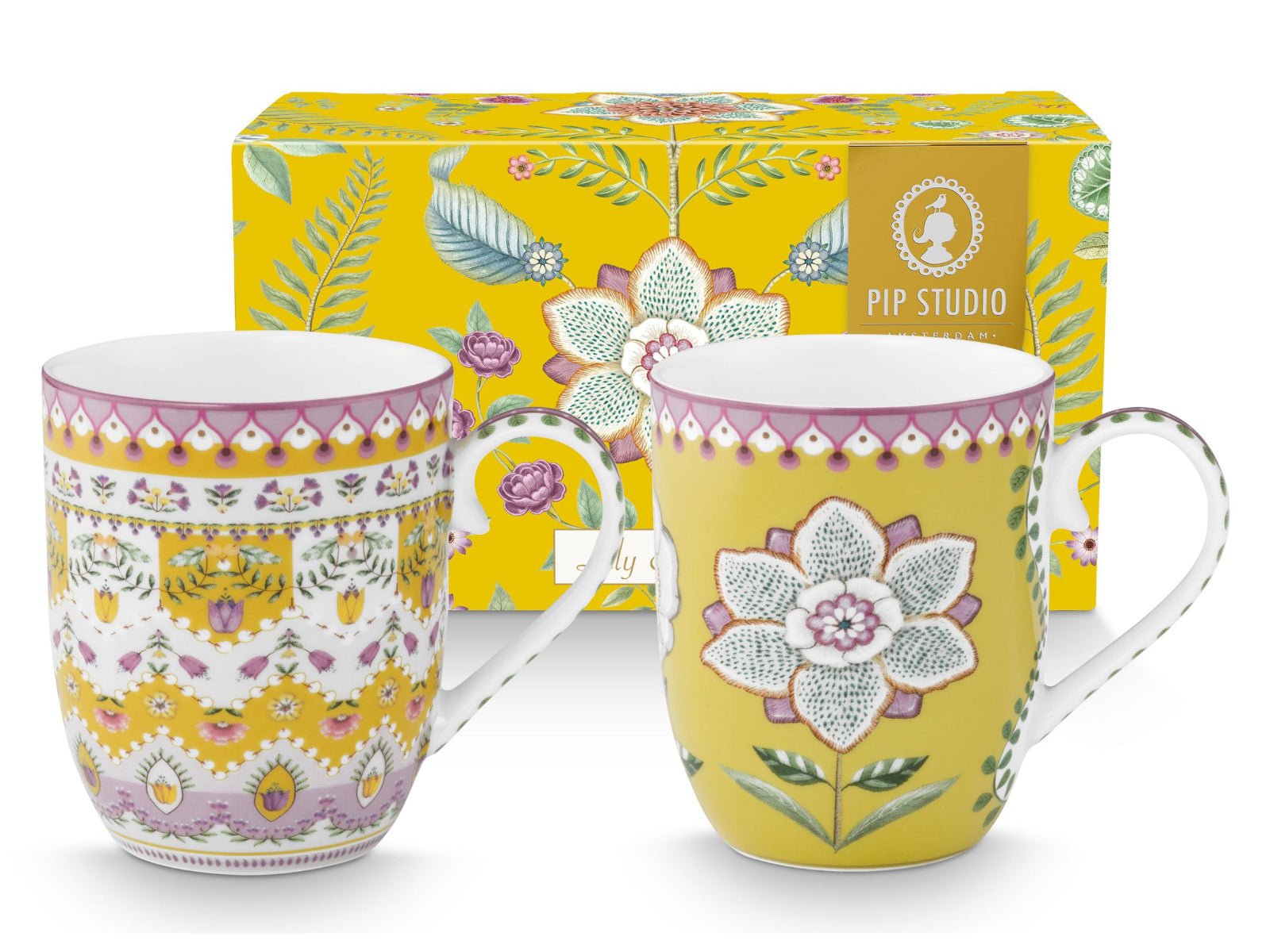 PIP STUDIO Lily&Lotus Yellow Henkelbecher Small 0,2l Set2 Freisteller1