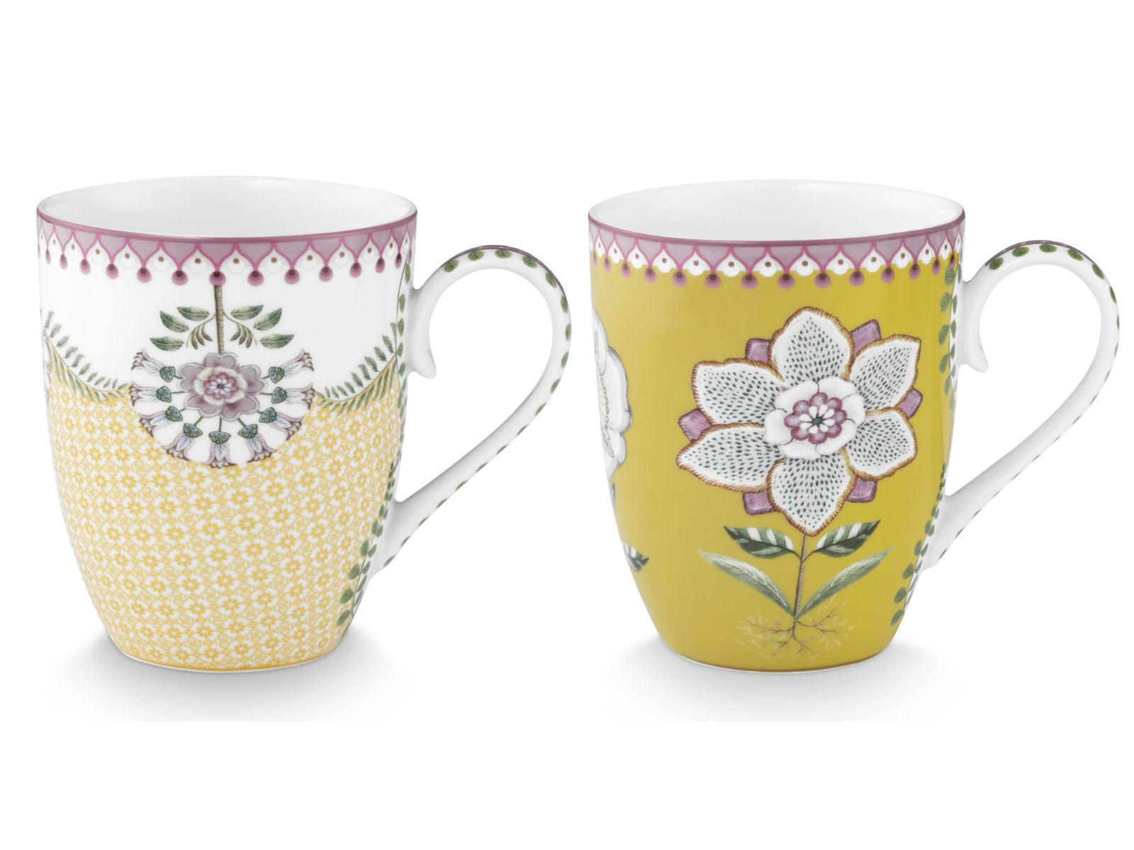 PIP STUDIO Lily&Lotus Yellow Henkelbecher Large 0,365l Set2 Freisteller2