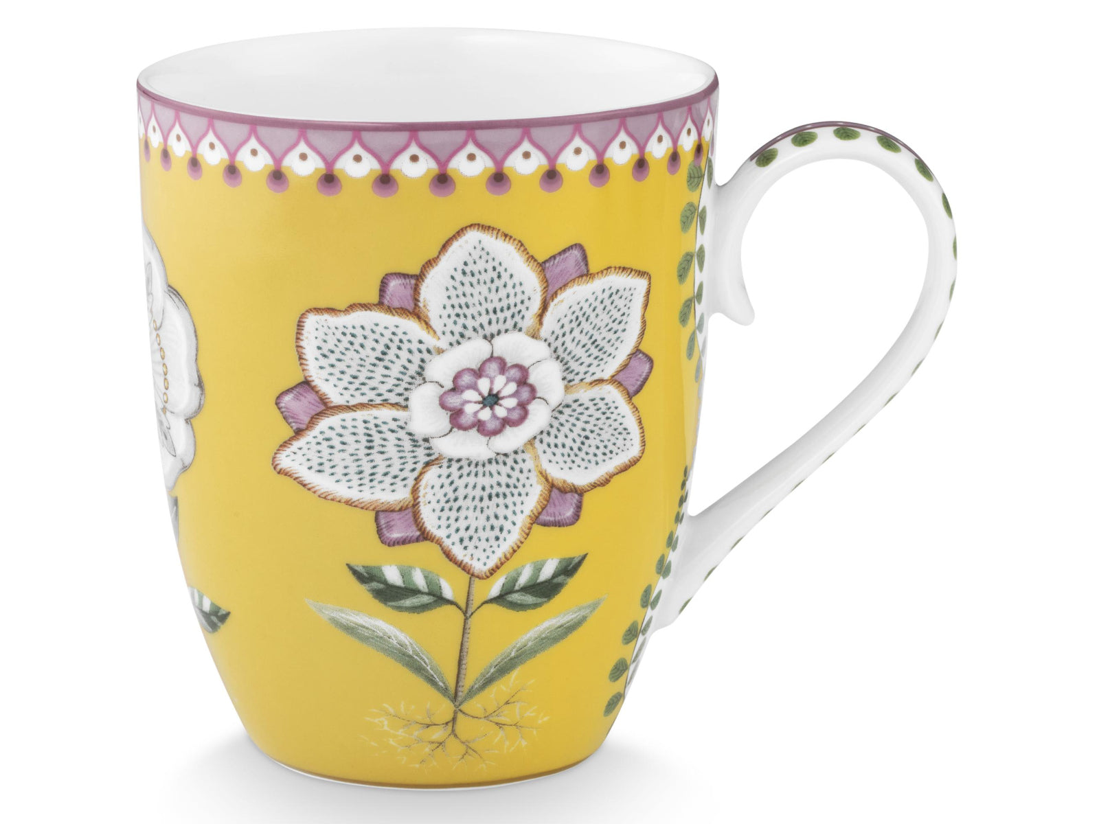 PIP STUDIO Lily&Lotus Yellow Henkelbecher Large 0,365l Set2 Freisteller6