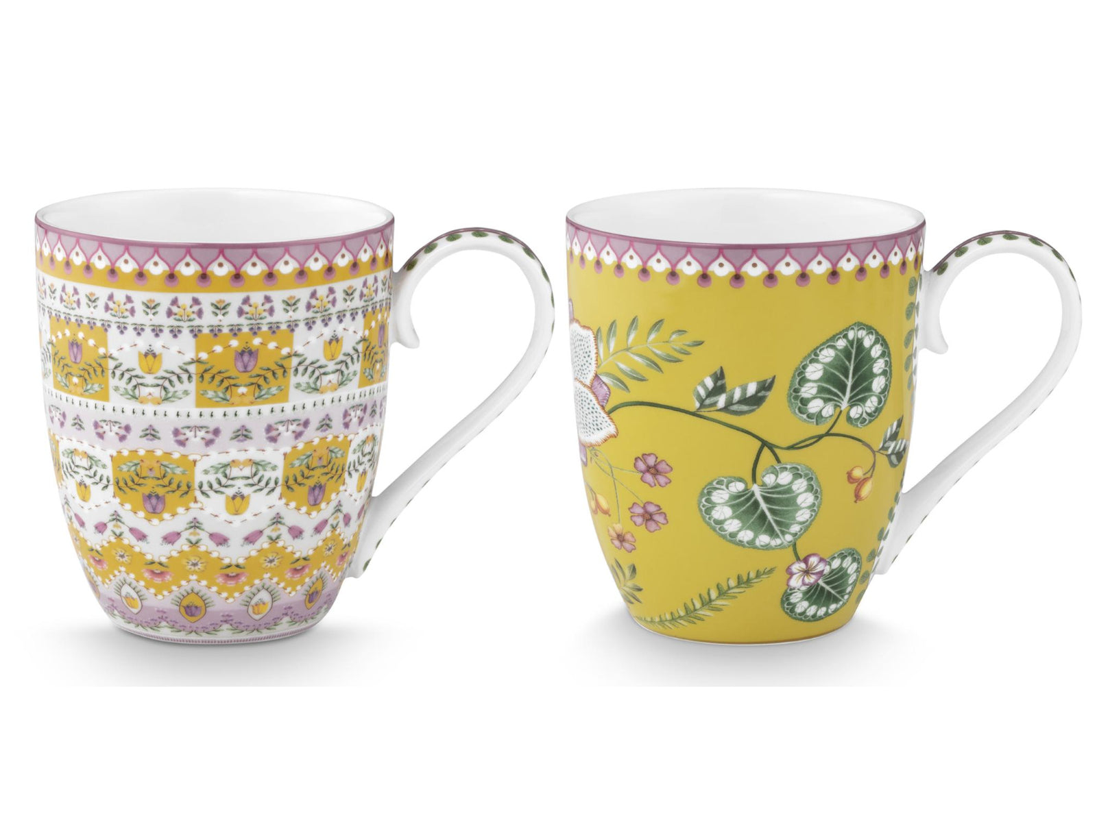 PIP STUDIO Lily&Lotus Yellow Henkelbecher XL 0,45l Set2 Freisteller2