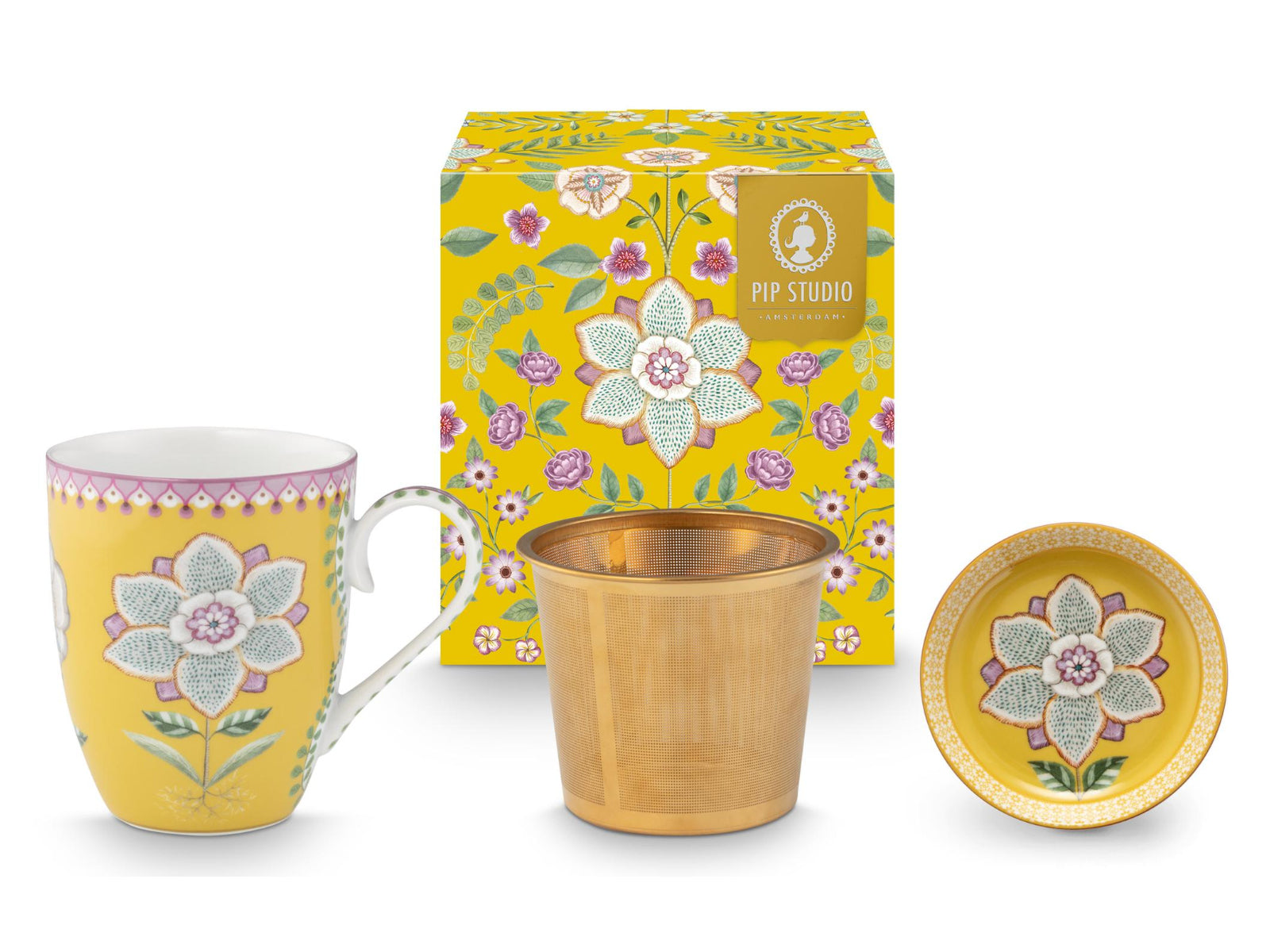 PIP STUDIO Lily&Lotus Yellow Teeset für eine Person 0,365l Freisteller1