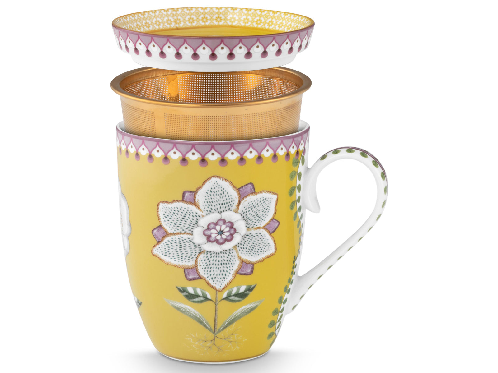 PIP STUDIO Lily&Lotus Yellow Teeset für eine Person 0,365l Freisteller3