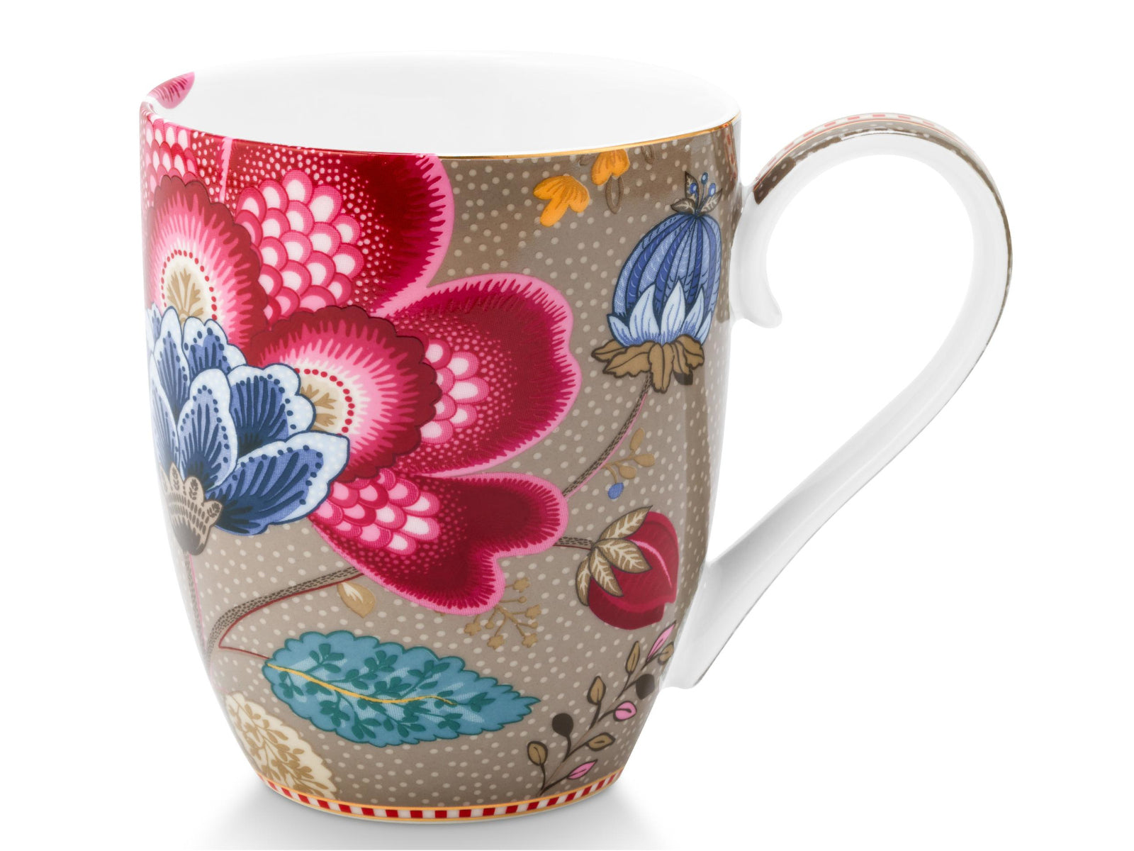 PIP STUDIO Blooming Tales Fantasy Khaki Henkelbecher XL 0,45l Freisteller1