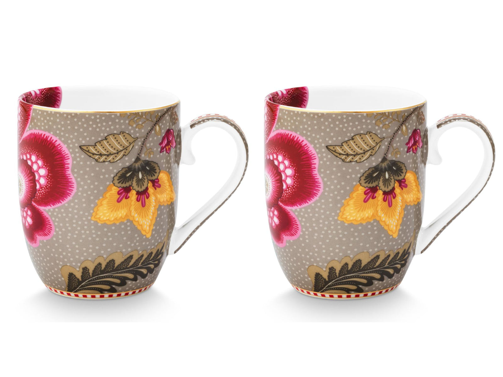 PIP STUDIO Blooming Tales Fantasy Khaki Small Henkelbecher 0,2l Set2 Freisteller2