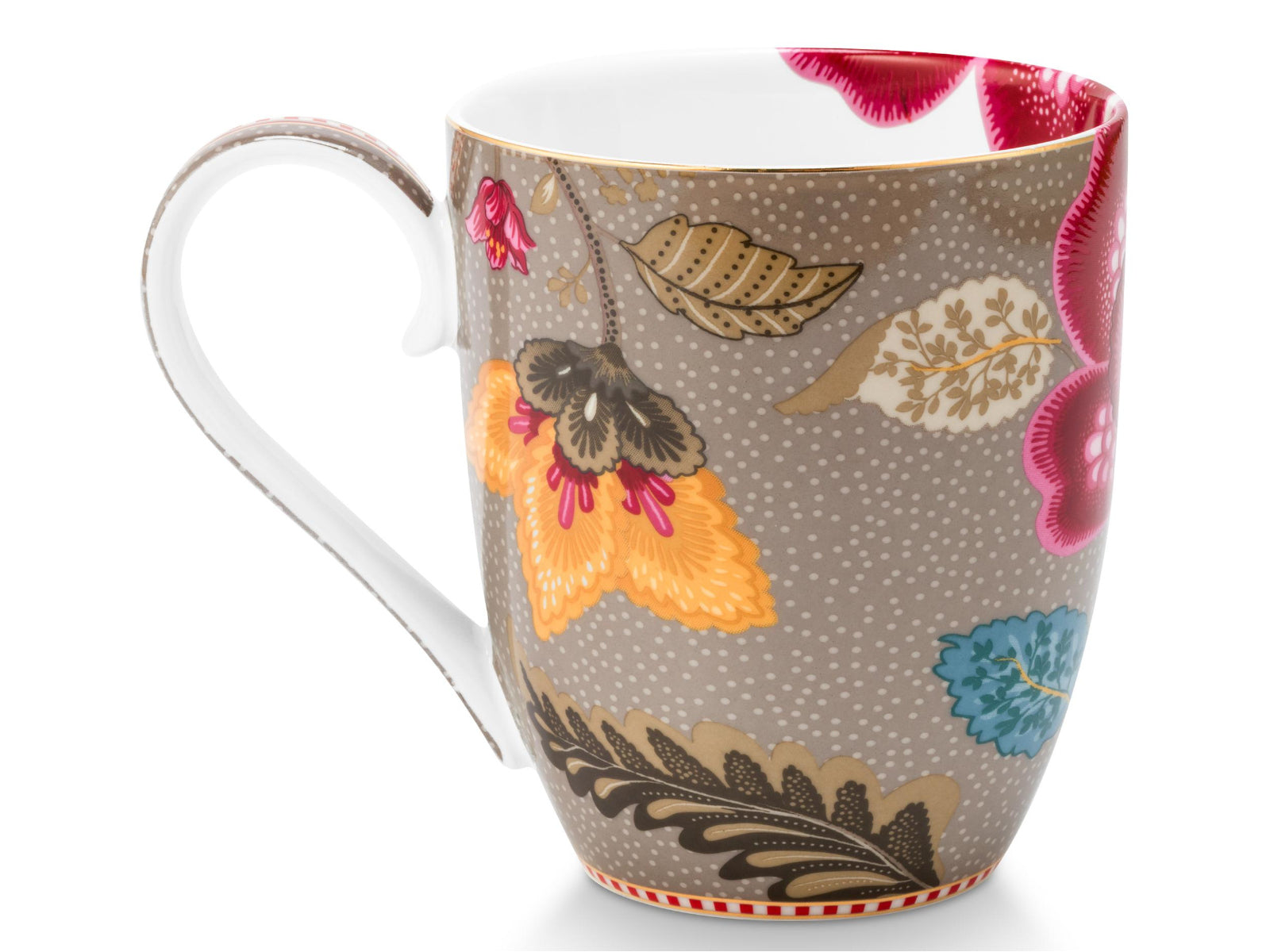 PIP STUDIO Blooming Tales Fantasy Khaki Henkelbecher XL 0,45l Set2 Freisteller4