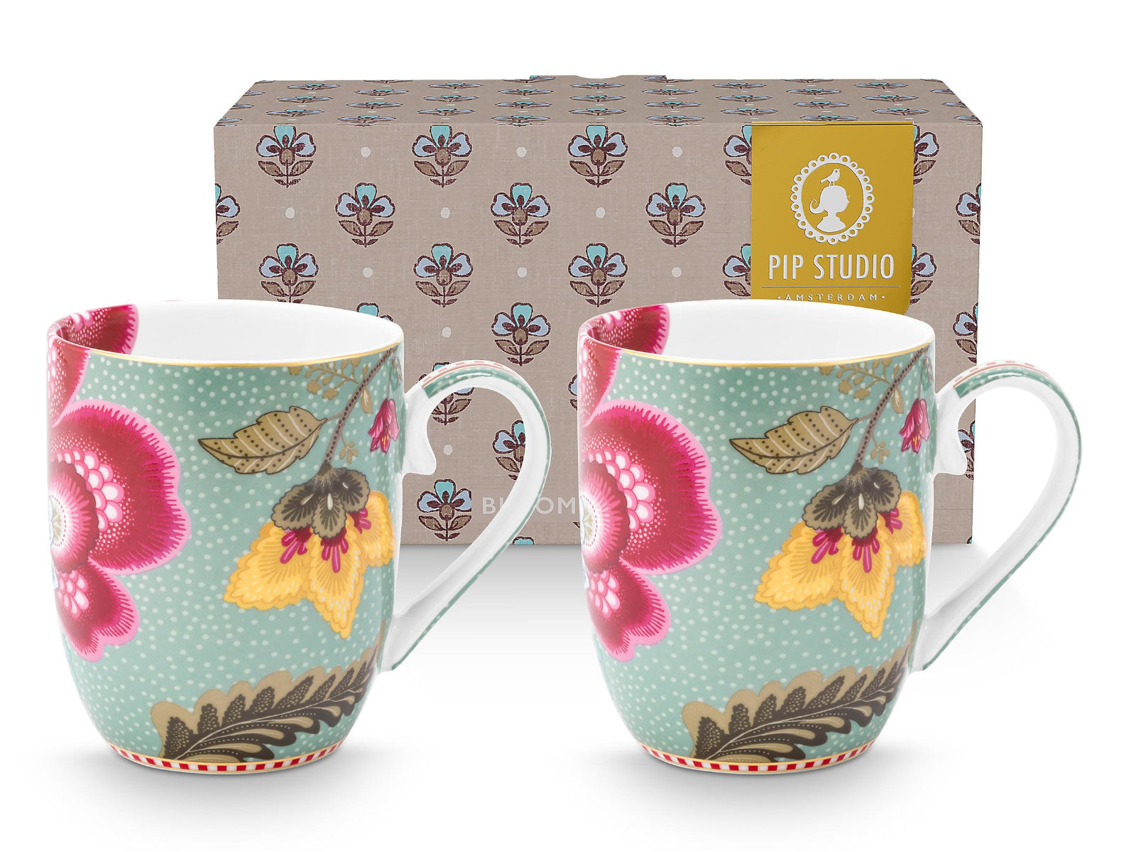 PIP STUDIO Blooming Tales Fantasy Blue Henkelbecher Small 0,33l Set2 Freisteller1