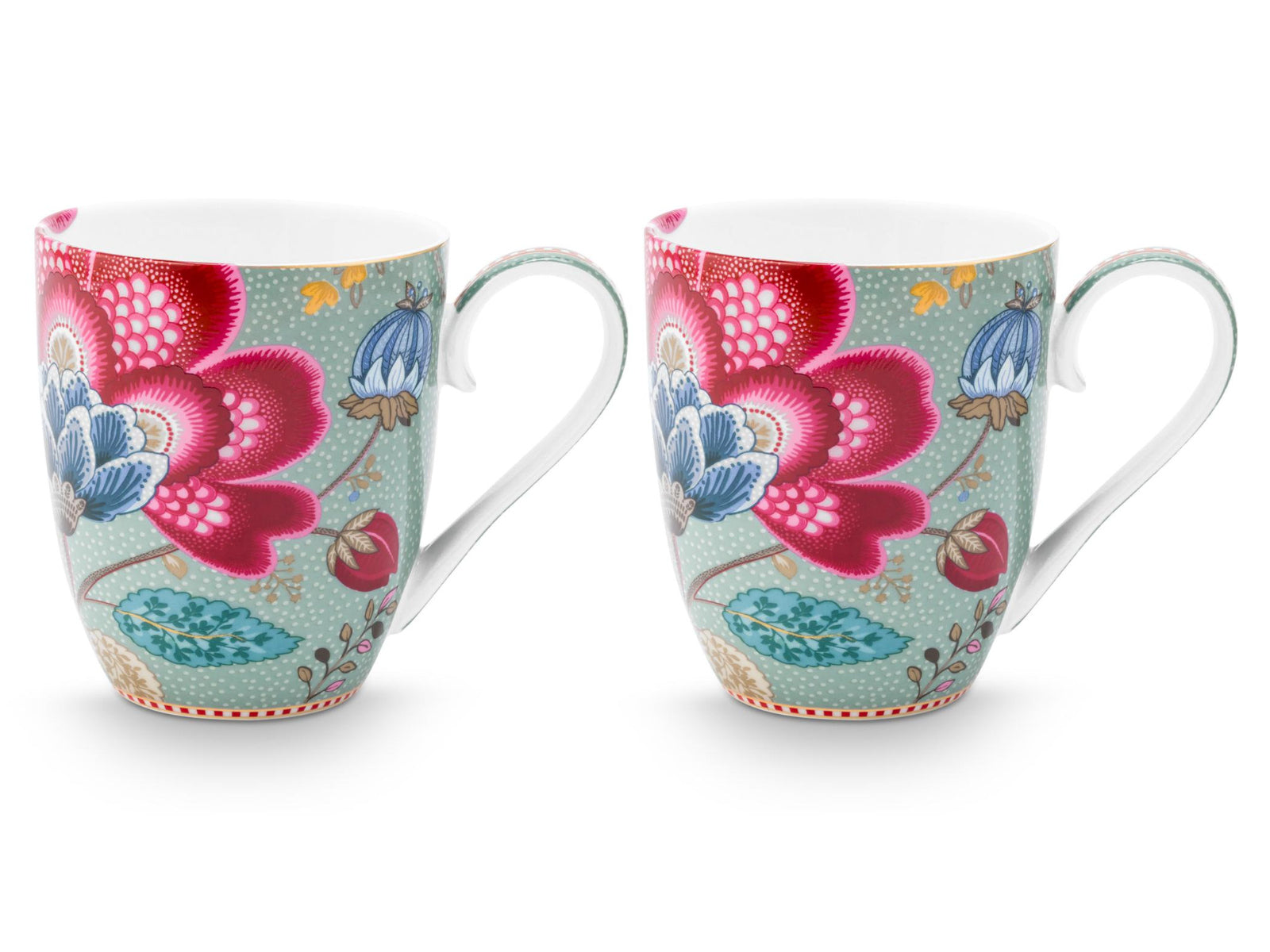 PIP STUDIO Blooming Tales Fantasy Blue Henkelbecher XL 0,65l Set2 Freisteller2