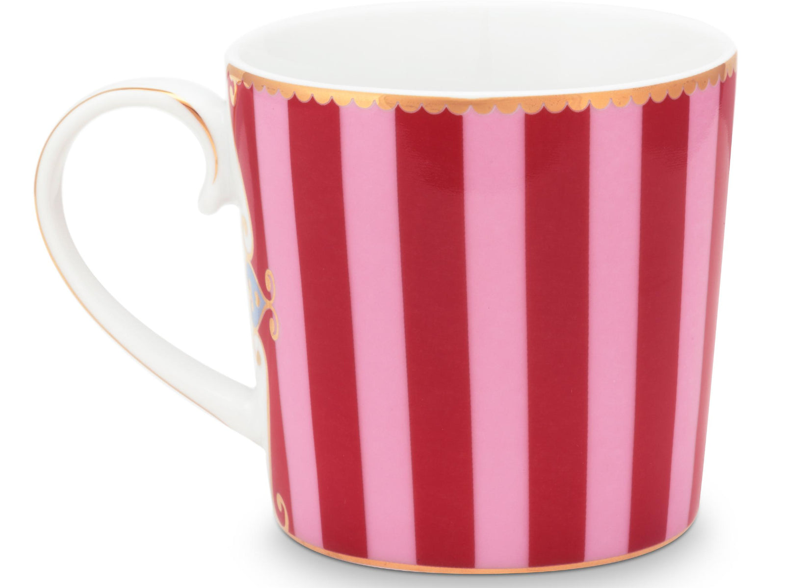 PIP STUDIO Love Birds Medallion Stripes Red-Pink Henkelbecher Small 0,15l Set2 Freisteller4