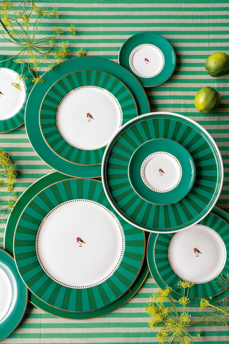 PIP STUDIO Love Birds Medallion Stripes Emerald-Green Henkelbecher Small 0,15l Set2 Lifestyle2