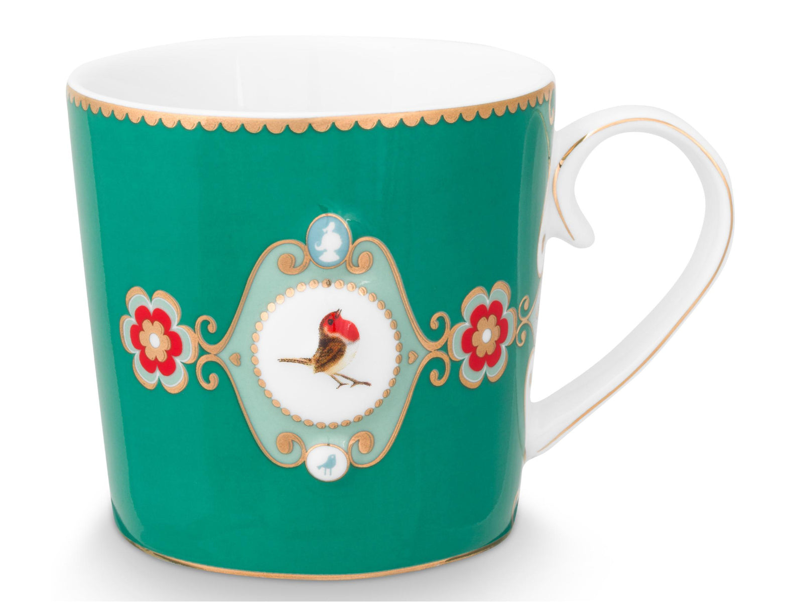 PIP STUDIO Love Birds Medallion Emerald Henkelbecher Small 0,15l Set2 Freisteller3