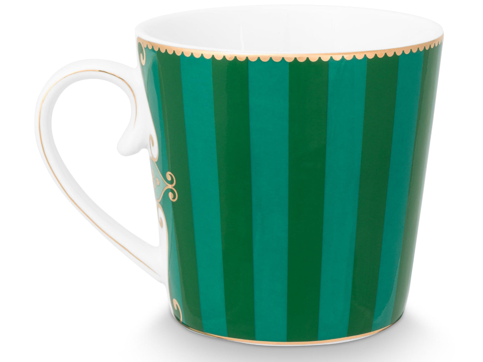 PIP STUDIO Love Birds Medallion Stripes Emerald-Green Henkelbecher Large 0,25l Set2 Freisteller4