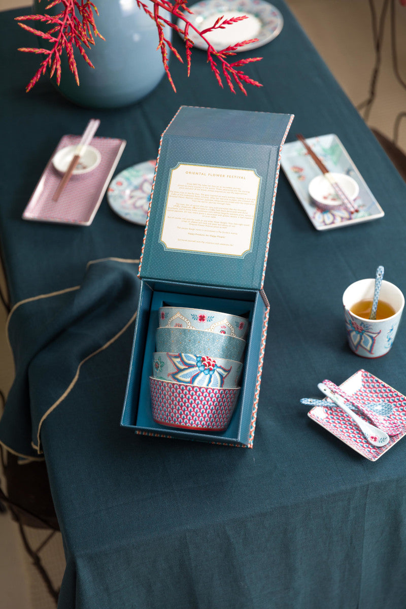 PIP STUDIO Flower Festival Oriental Geschenkset Schalen blau 12cm Lifestyle